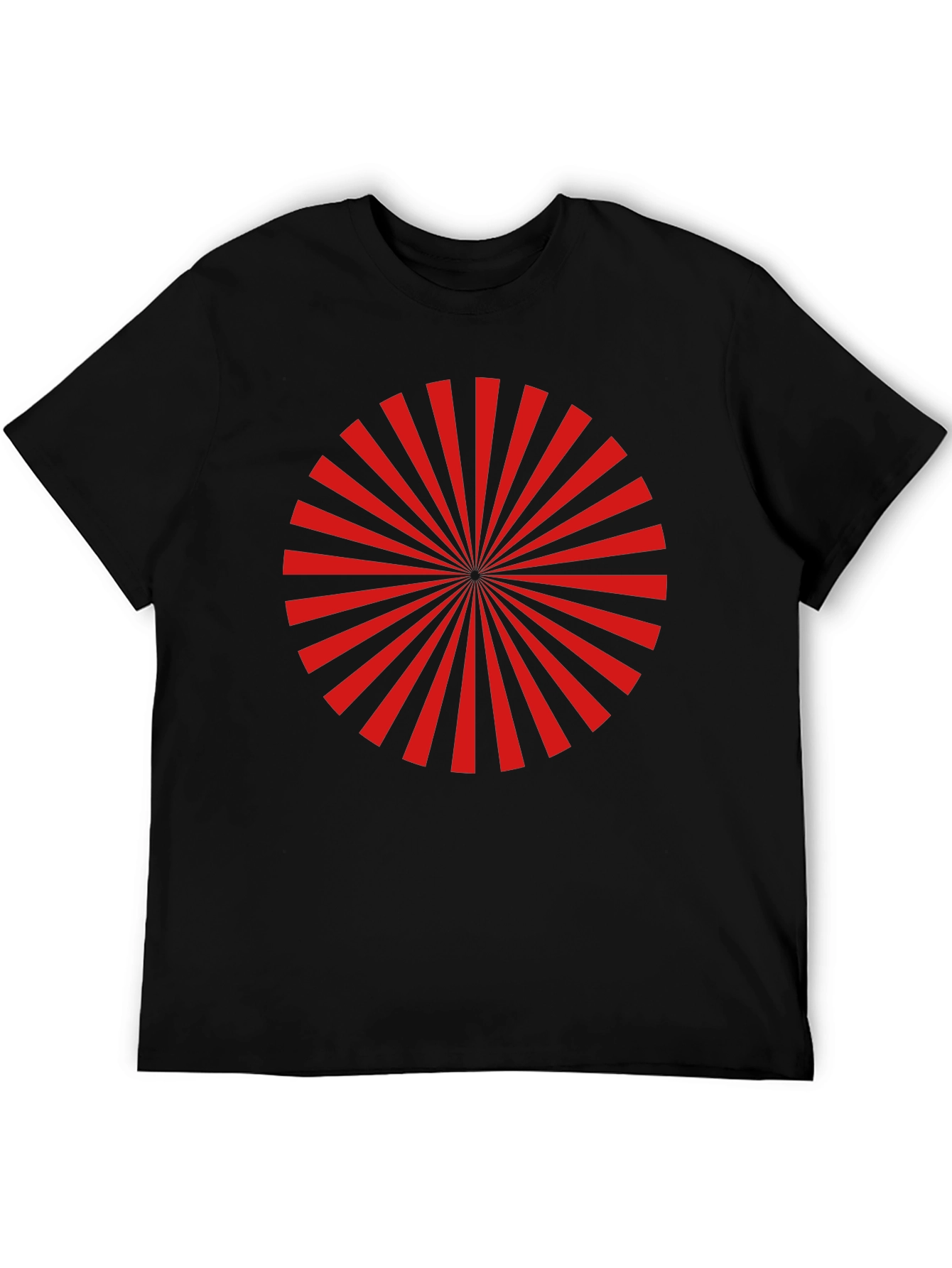 Red Radial Burst Graphic Tee - Black