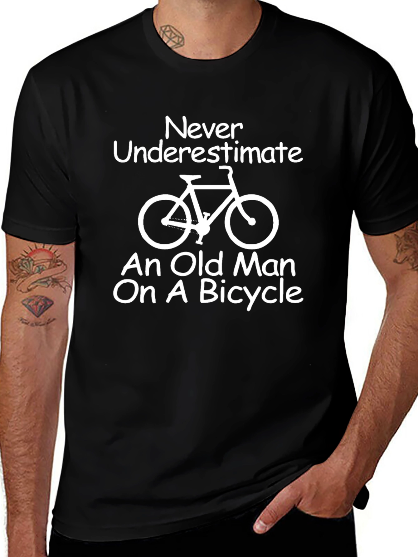 Never Underestimate Old Man On Bicycle T-Shirt