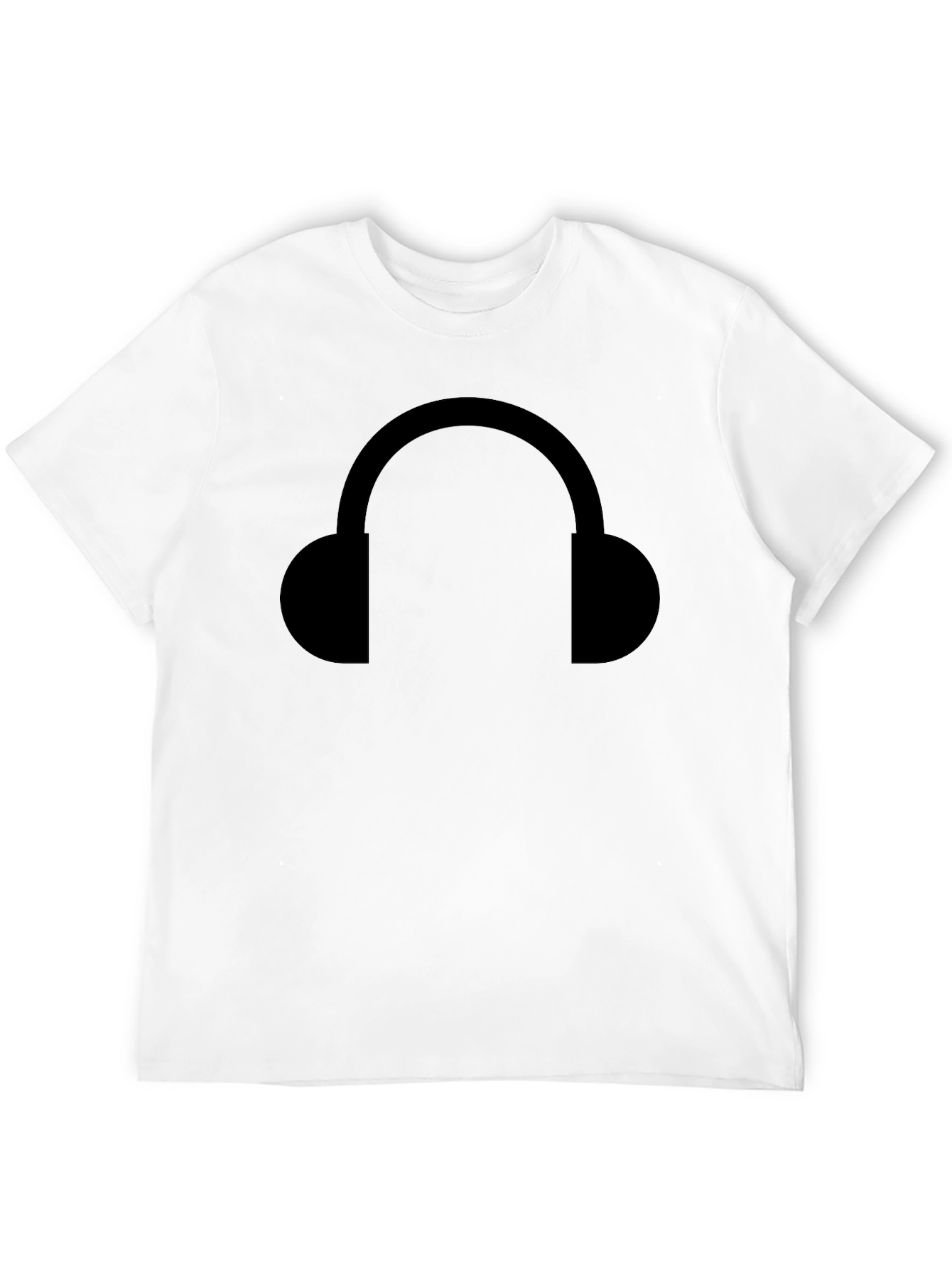 Headphone Graphic Tee - Black Cotton Comfort