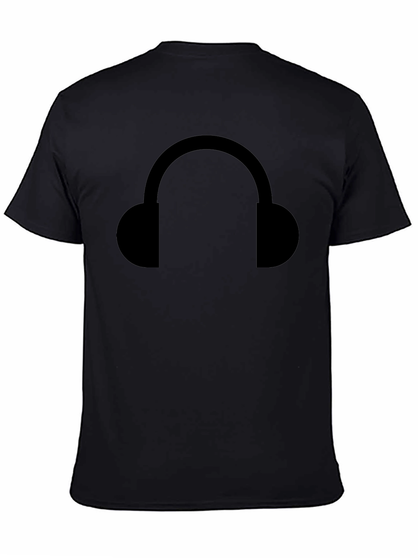 Headphone Graphic Tee - Black Cotton Comfort