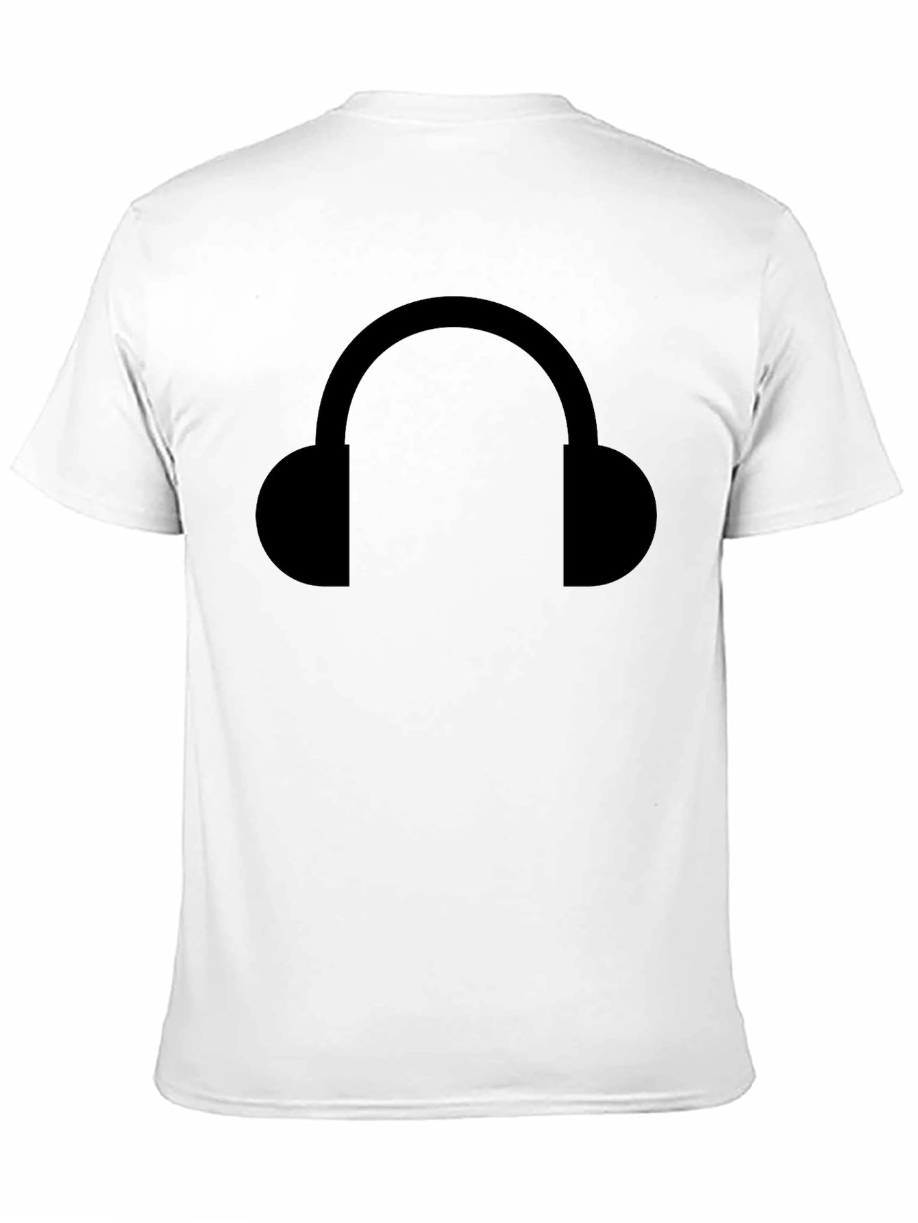 Headphone Graphic Tee - Black Cotton Comfort