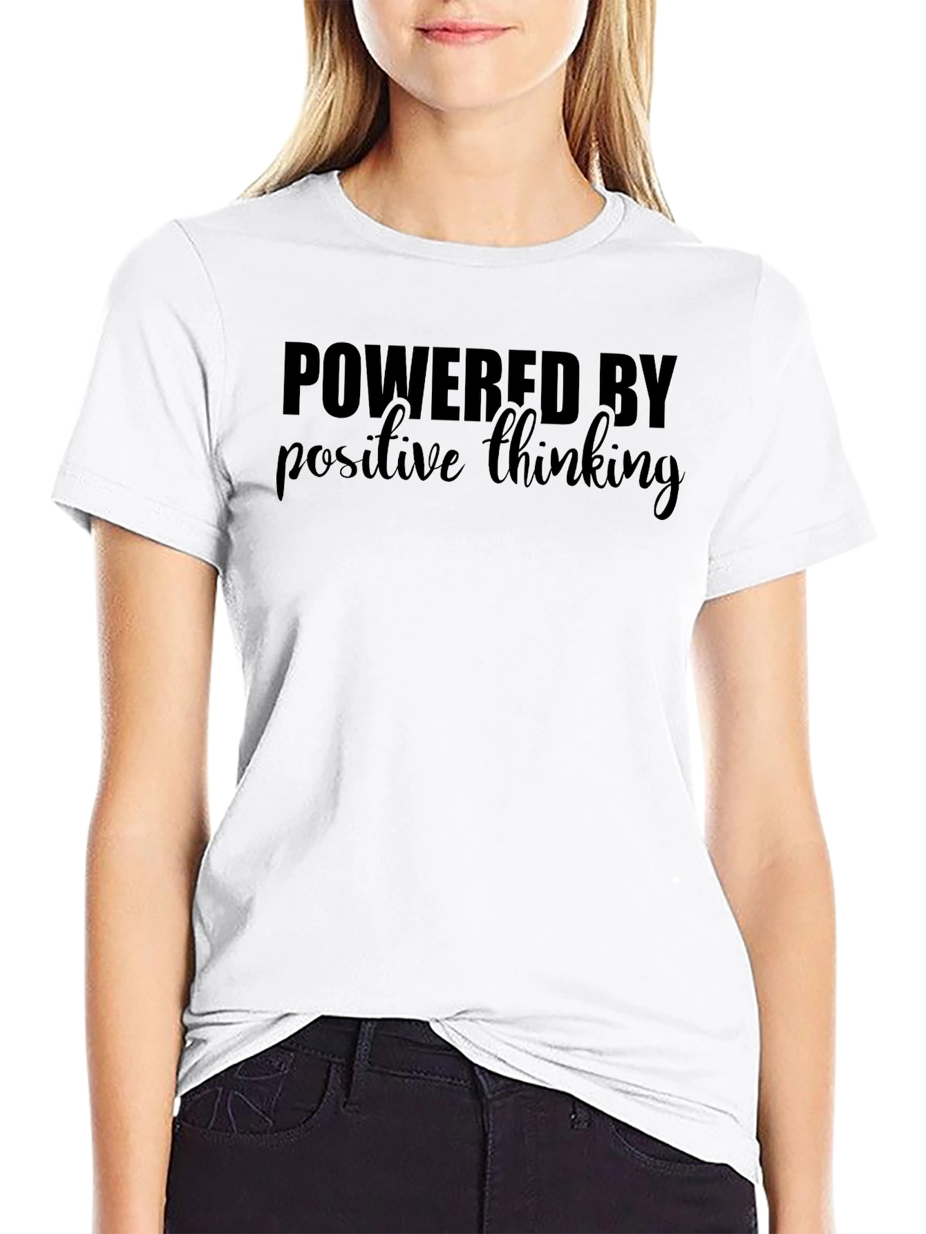 Powered By Positive Thinking Black T-Shirt