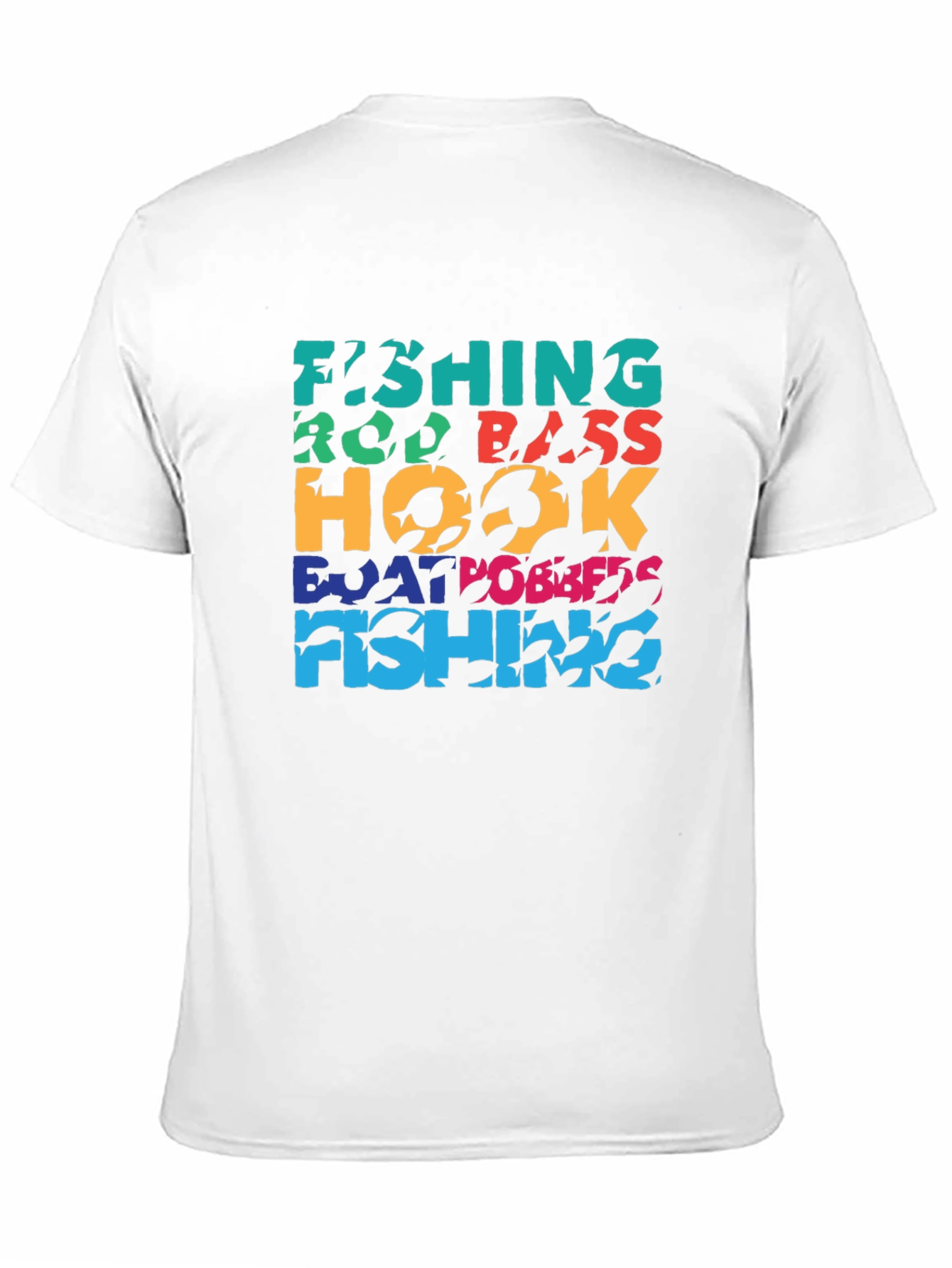 Fishing Word Art Black T-Shirt