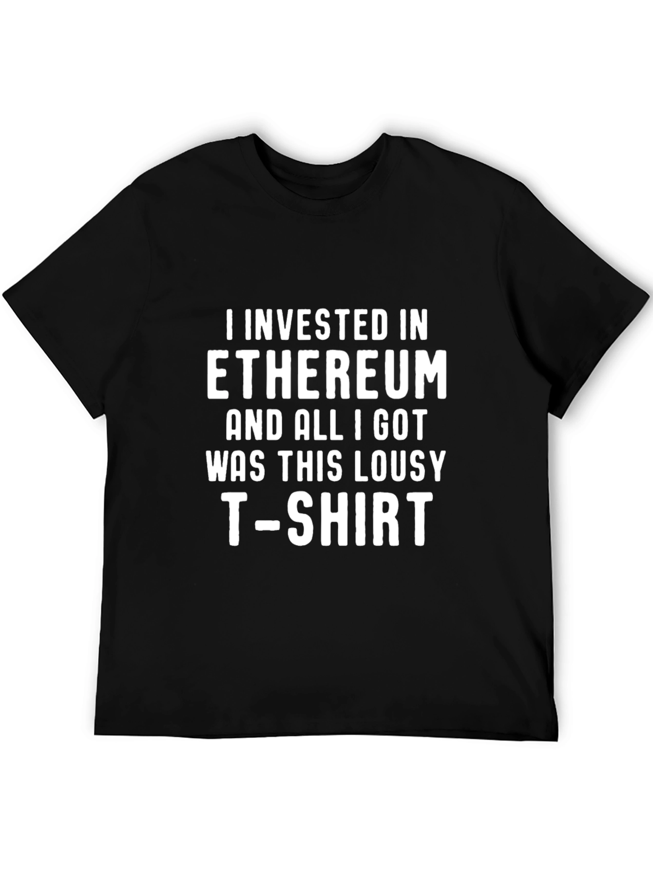Ethereum Investor Black T-Shirt Funny Crypto Meme Tee