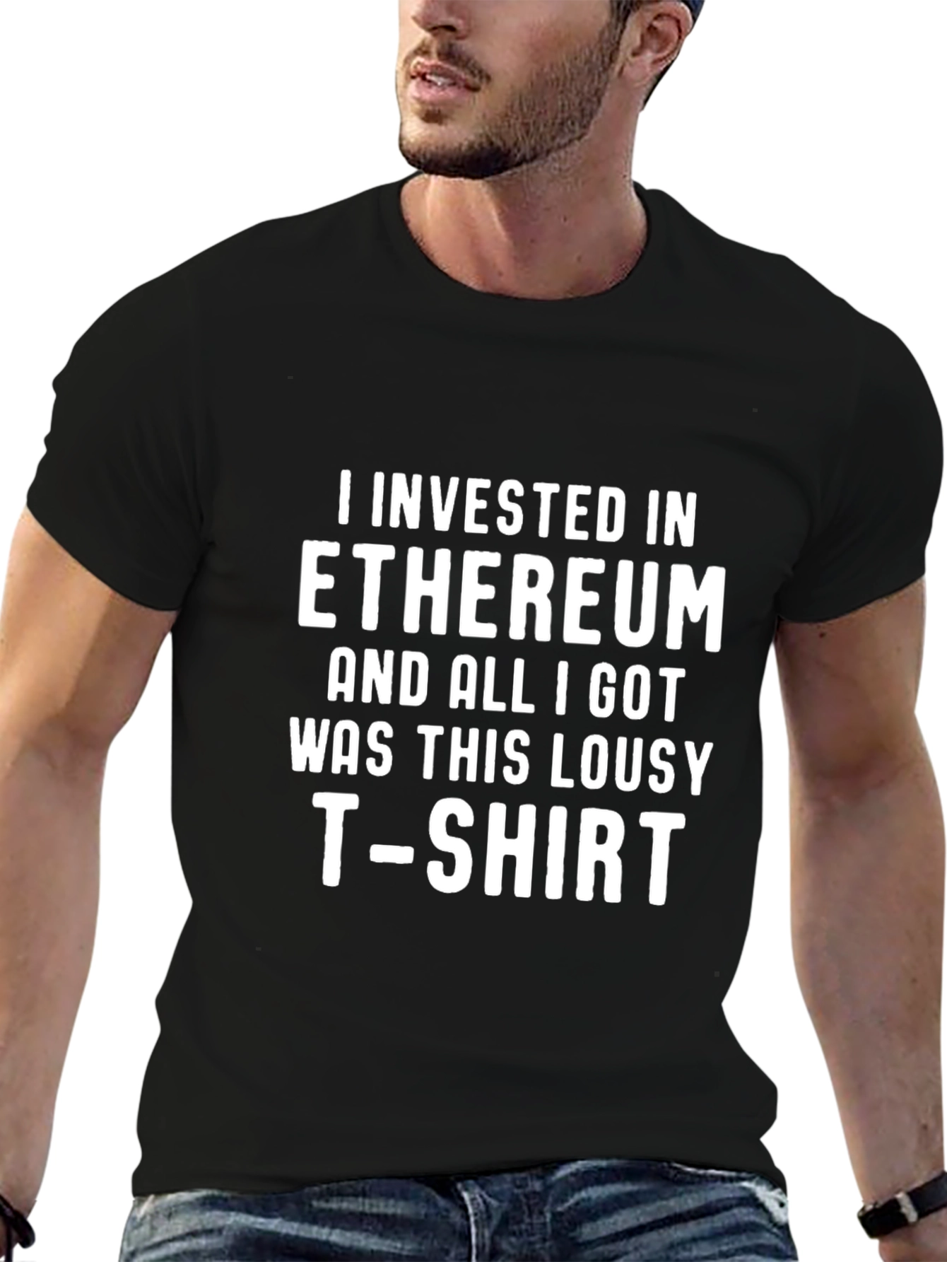 Ethereum Investor Black T-Shirt Funny Crypto Meme Tee