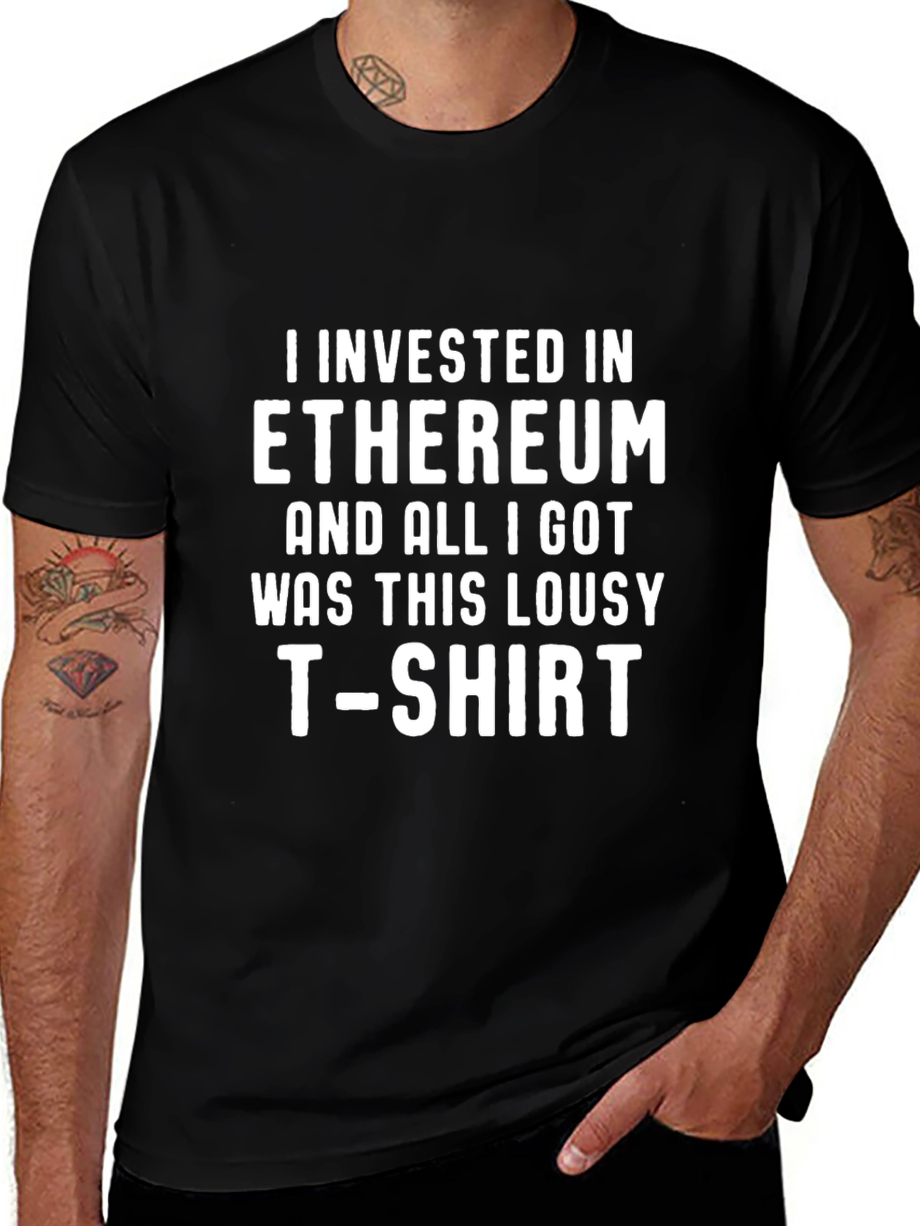 Ethereum Investor Black T-Shirt Funny Crypto Meme Tee