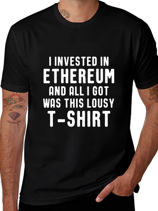 Ethereum Investor Black T-Shirt Funny Crypto Meme Tee