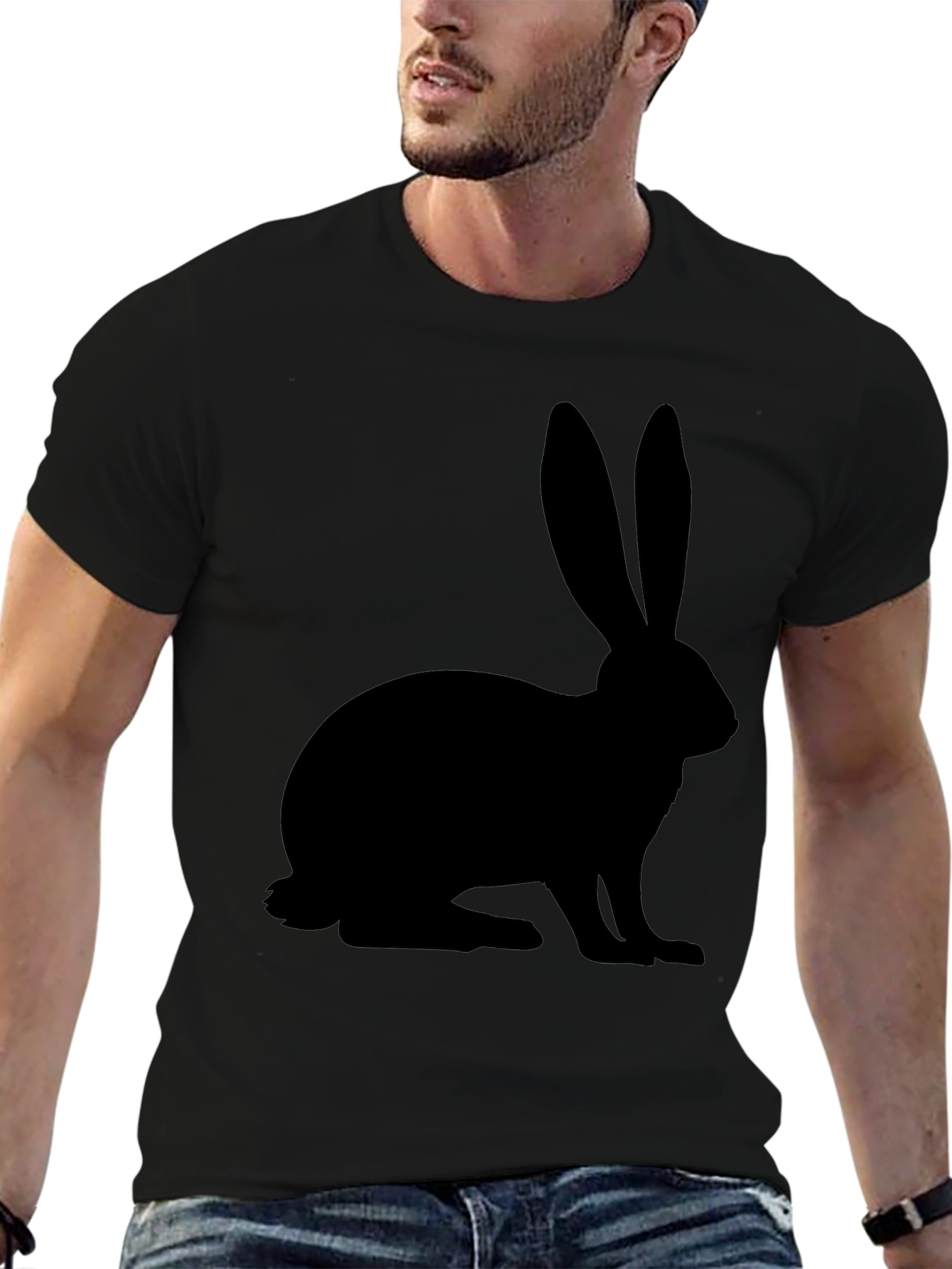 Black Rabbit Graphic T-Shirt - Casual Style