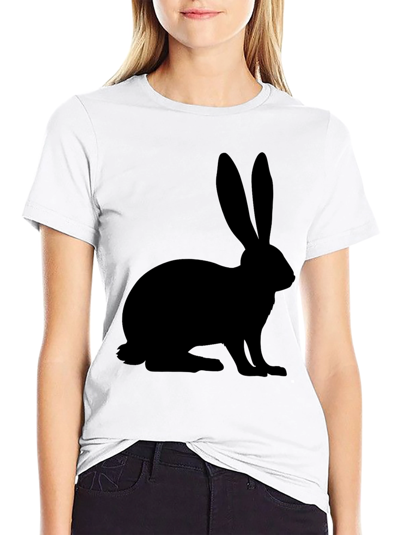 Black Rabbit Graphic T-Shirt - Casual Style