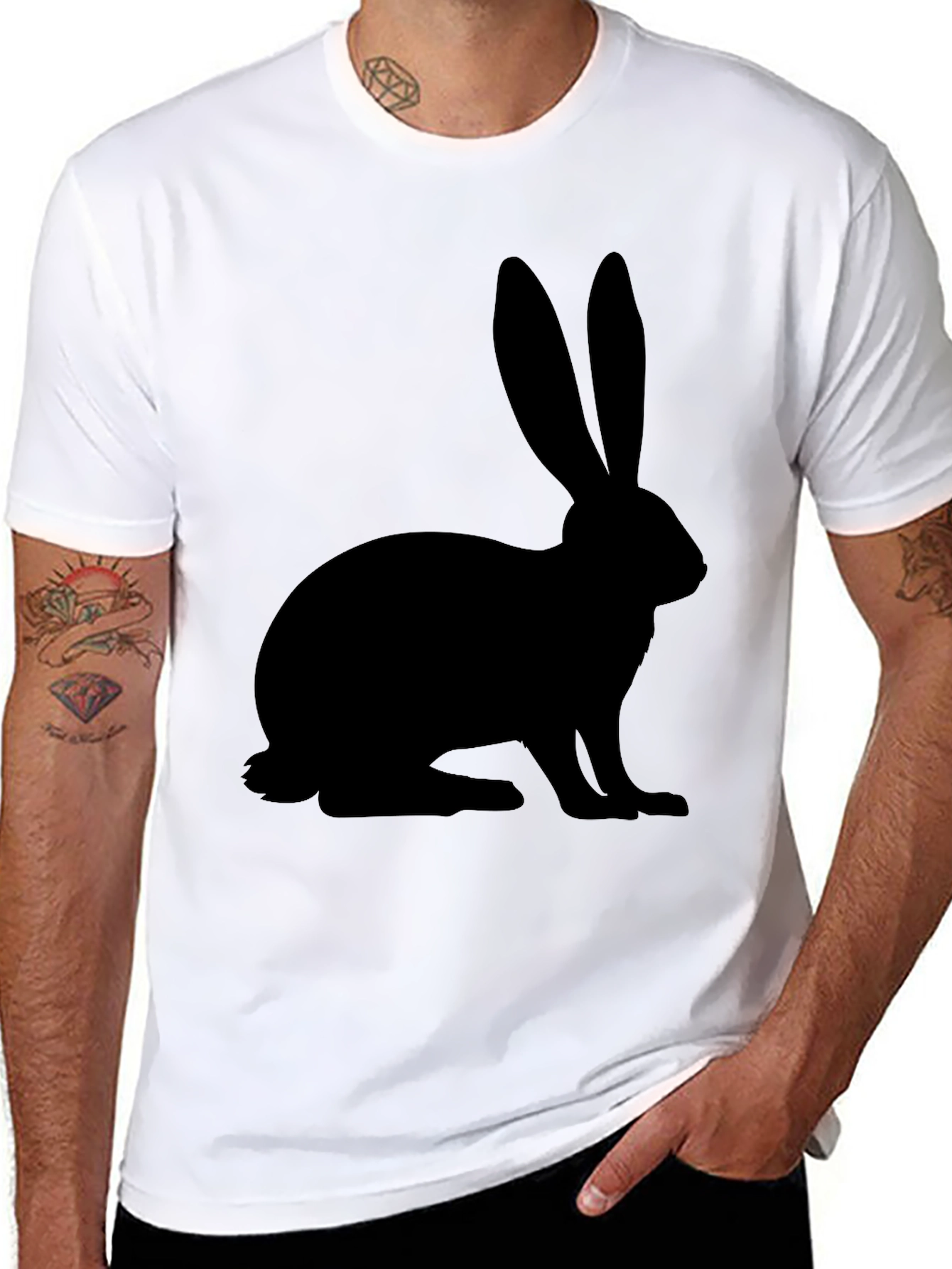 Black Rabbit Graphic T-Shirt - Casual Style