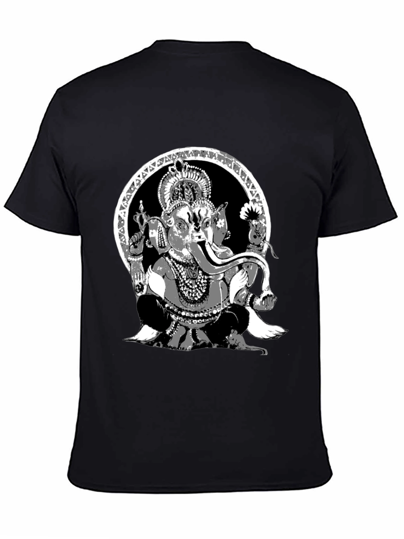 Ganesha Graphic Print Black T-Shirt