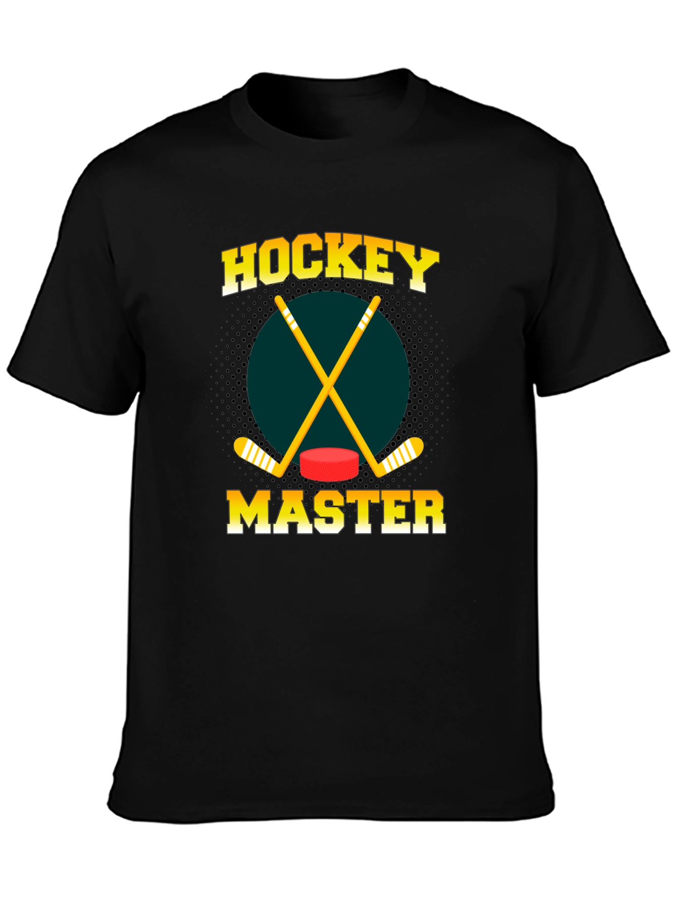 Hockey Master Graphic Tee - Black Cotton T-Shirt