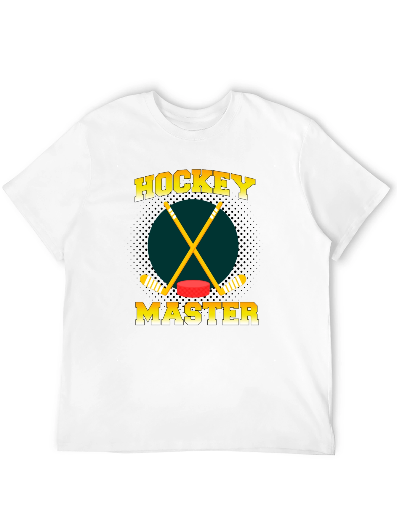 Hockey Master Graphic Tee - Black Cotton T-Shirt