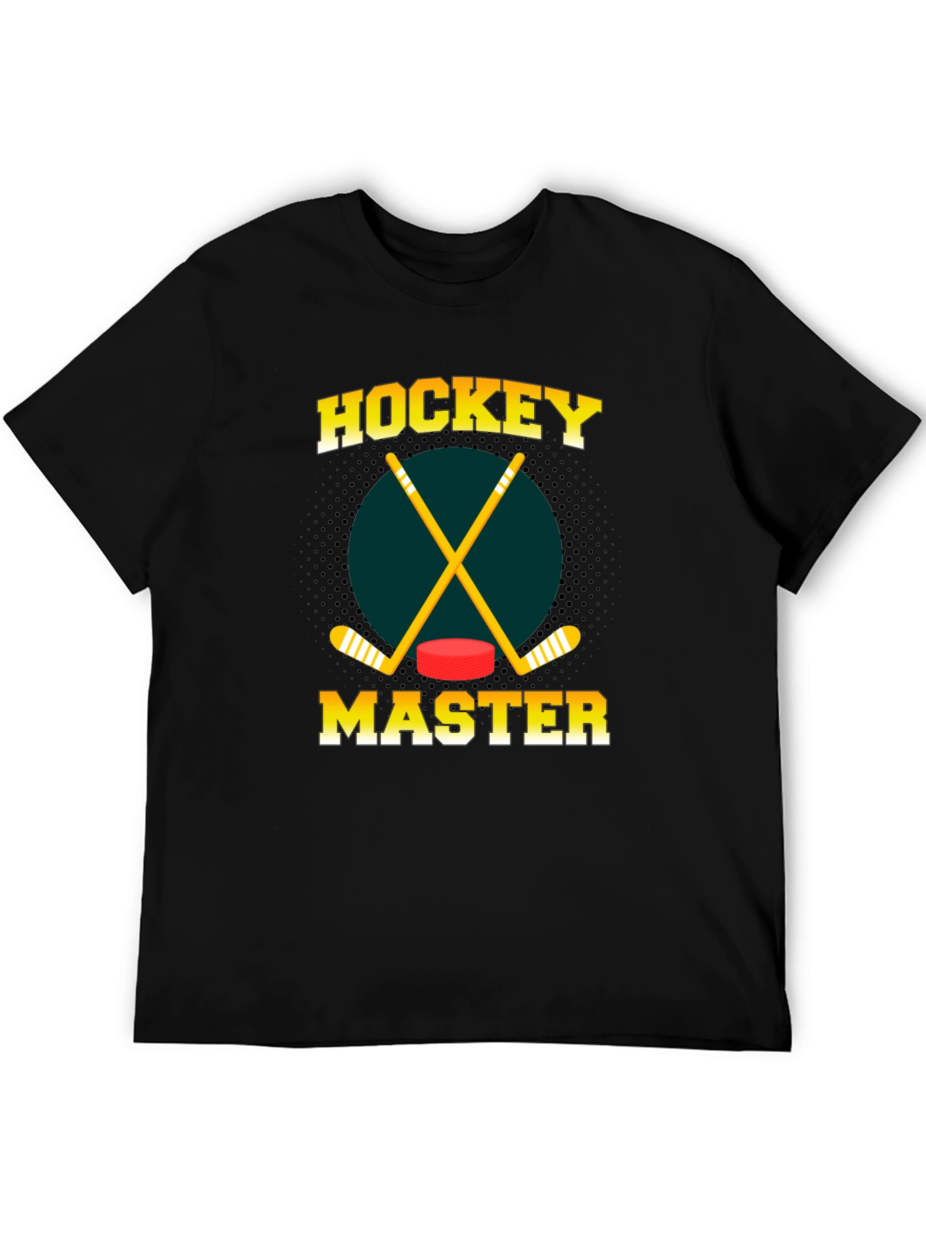 Hockey Master Graphic Tee - Black Cotton T-Shirt
