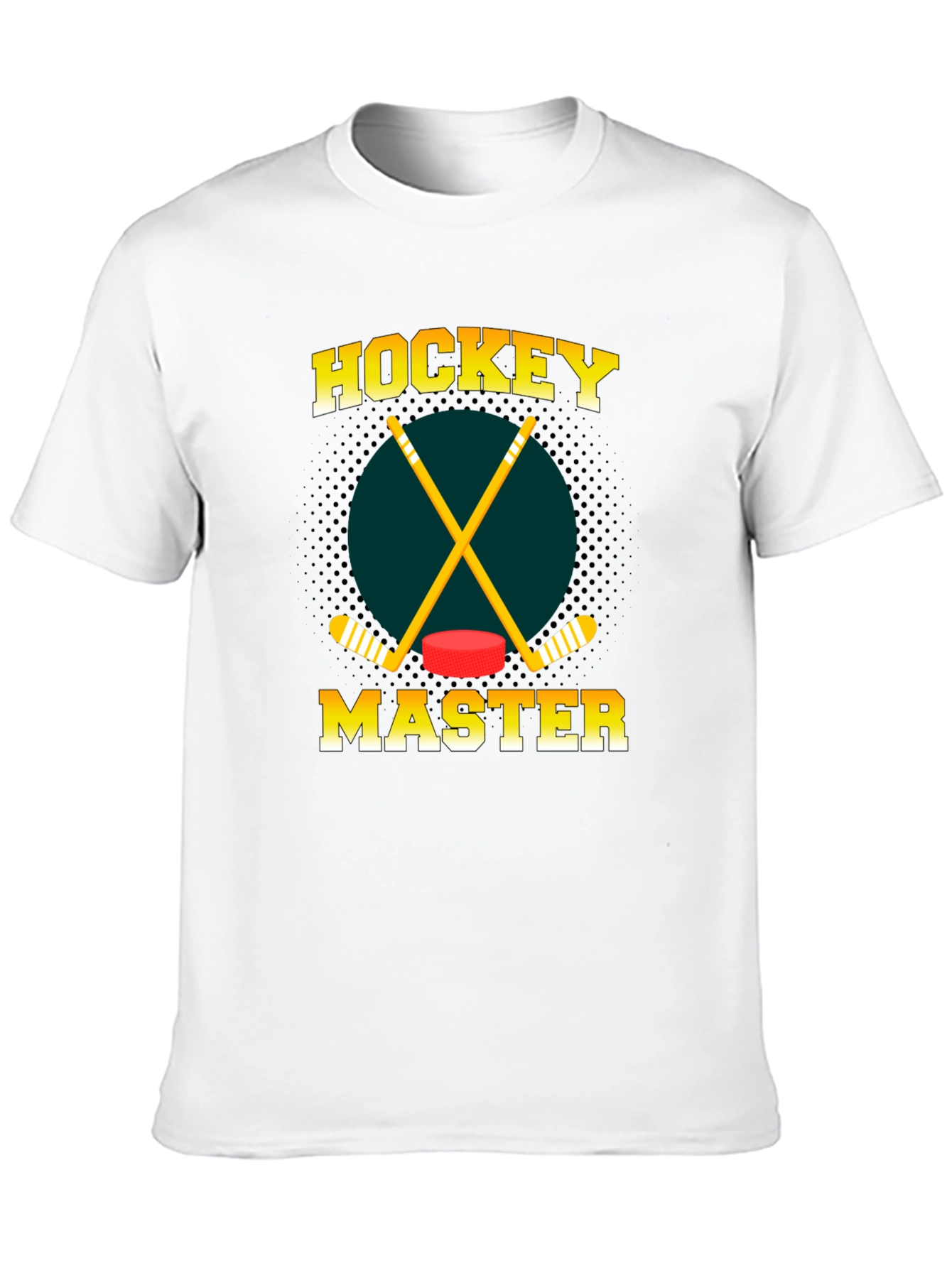 Hockey Master Graphic Tee - Black Cotton T-Shirt
