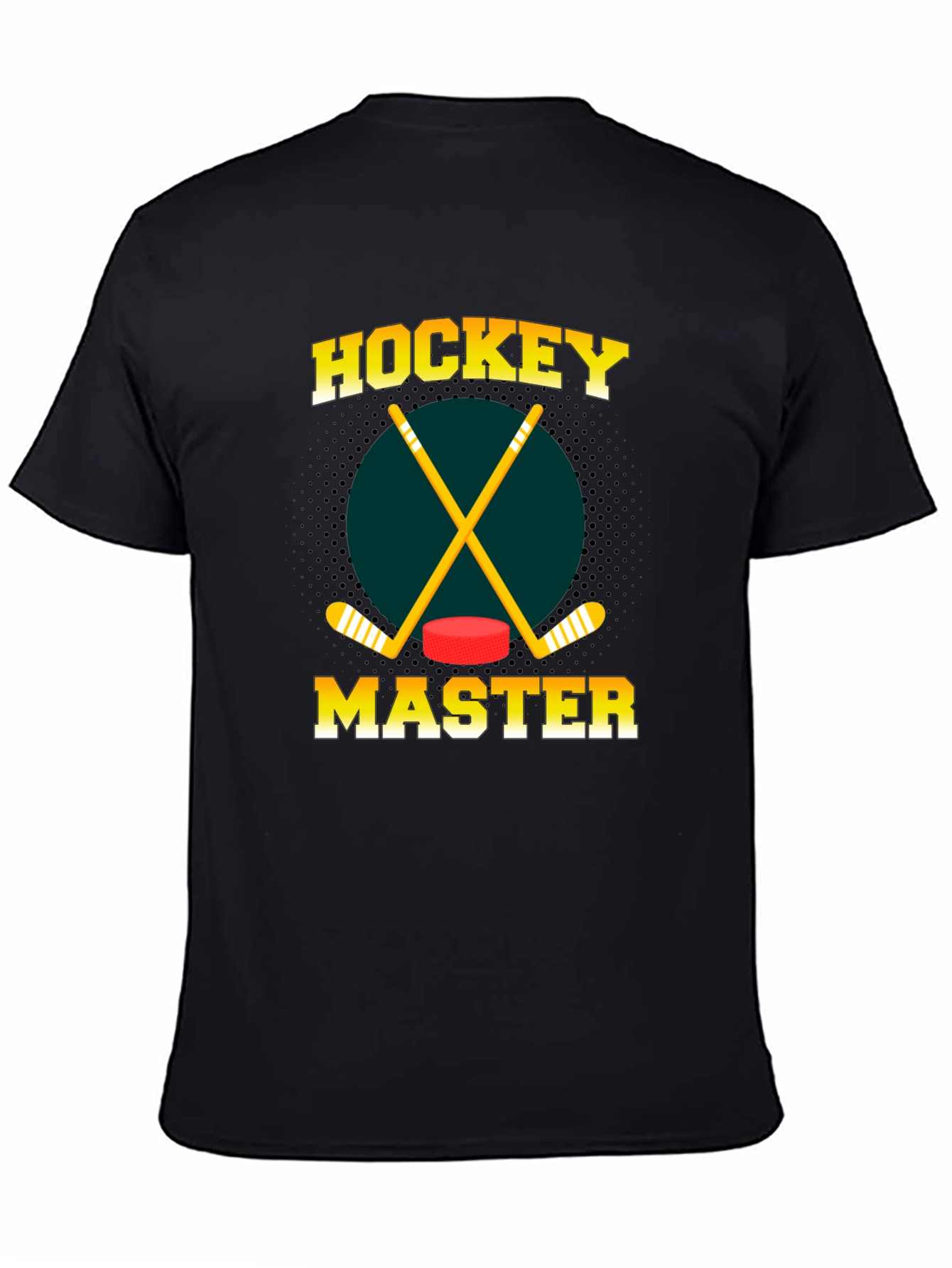 Hockey Master Graphic Tee - Black Cotton T-Shirt