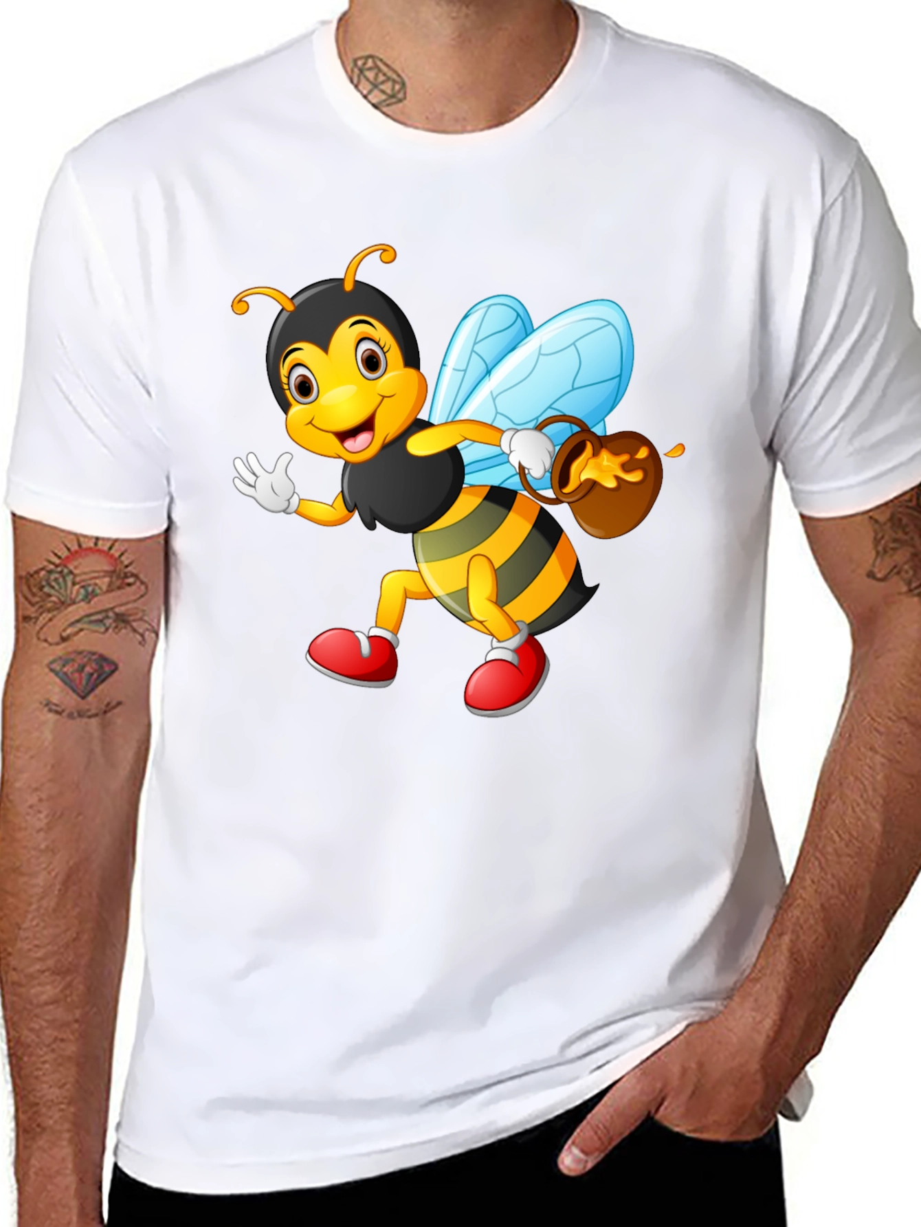 Cartoon Bee T-Shirt - Whimsical Honeybee Design