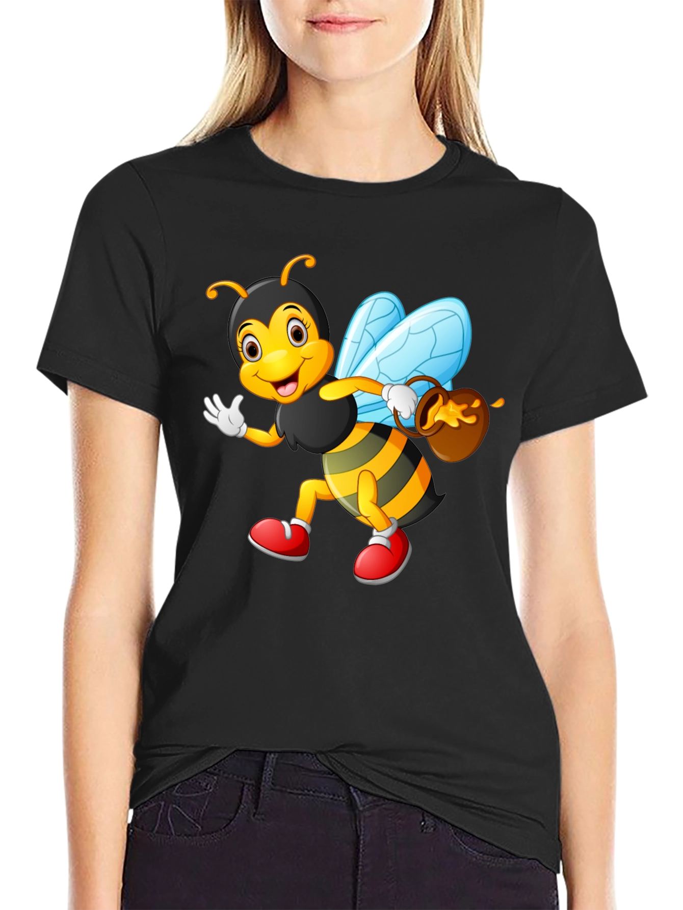 Cartoon Bee T-Shirt - Whimsical Honeybee Design
