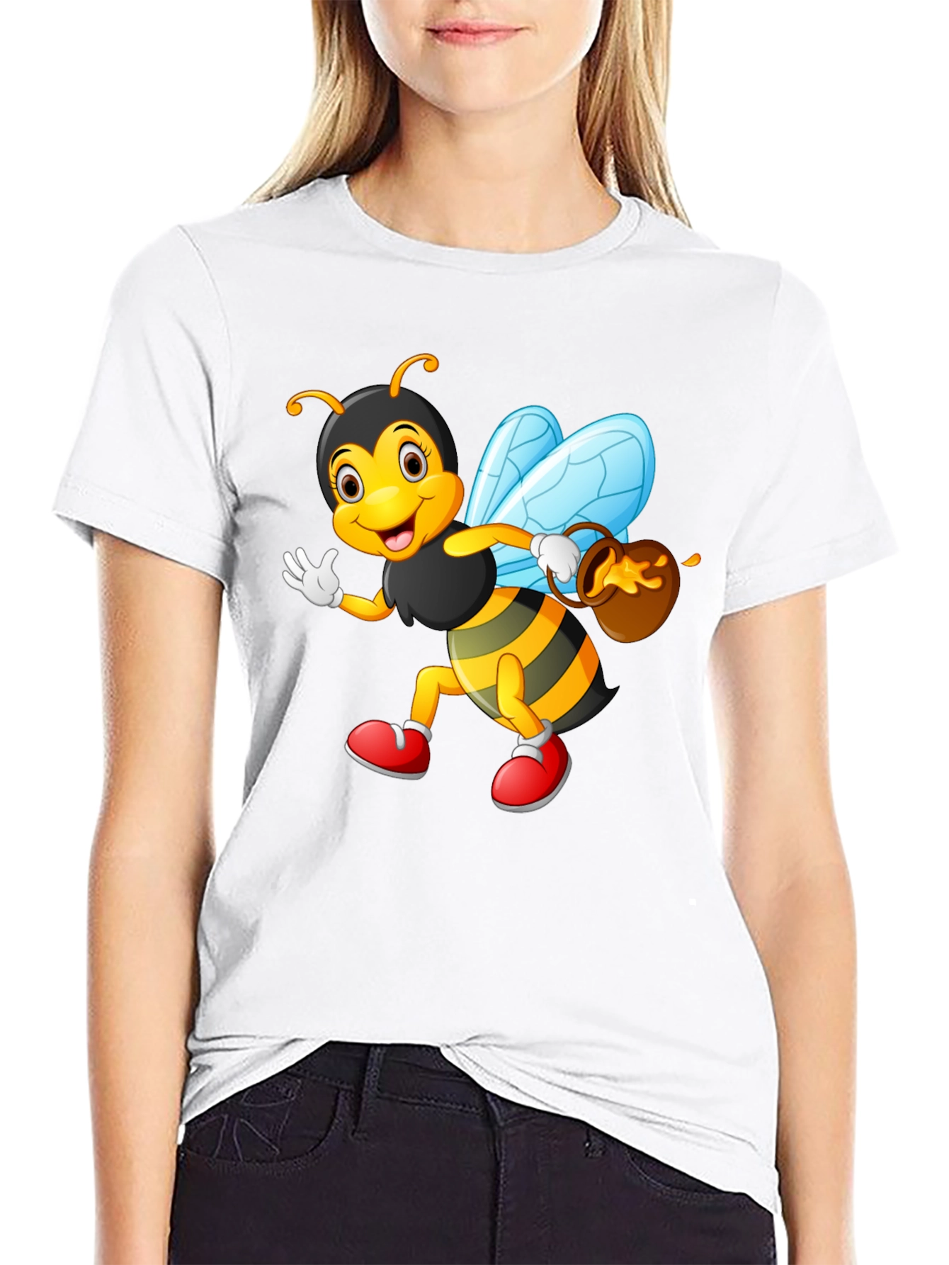 Cartoon Bee T-Shirt - Whimsical Honeybee Design