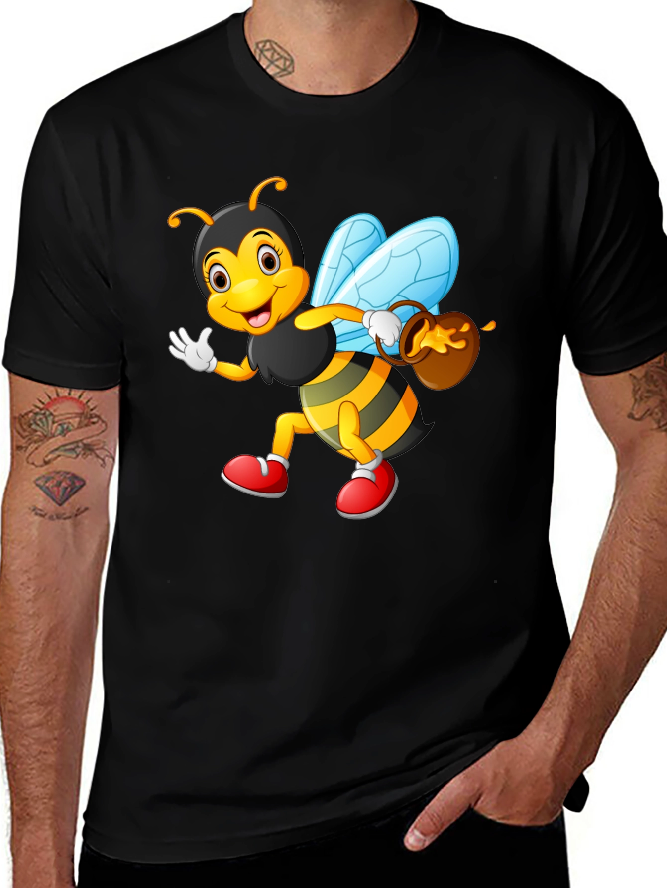 Cartoon Bee T-Shirt - Whimsical Honeybee Design