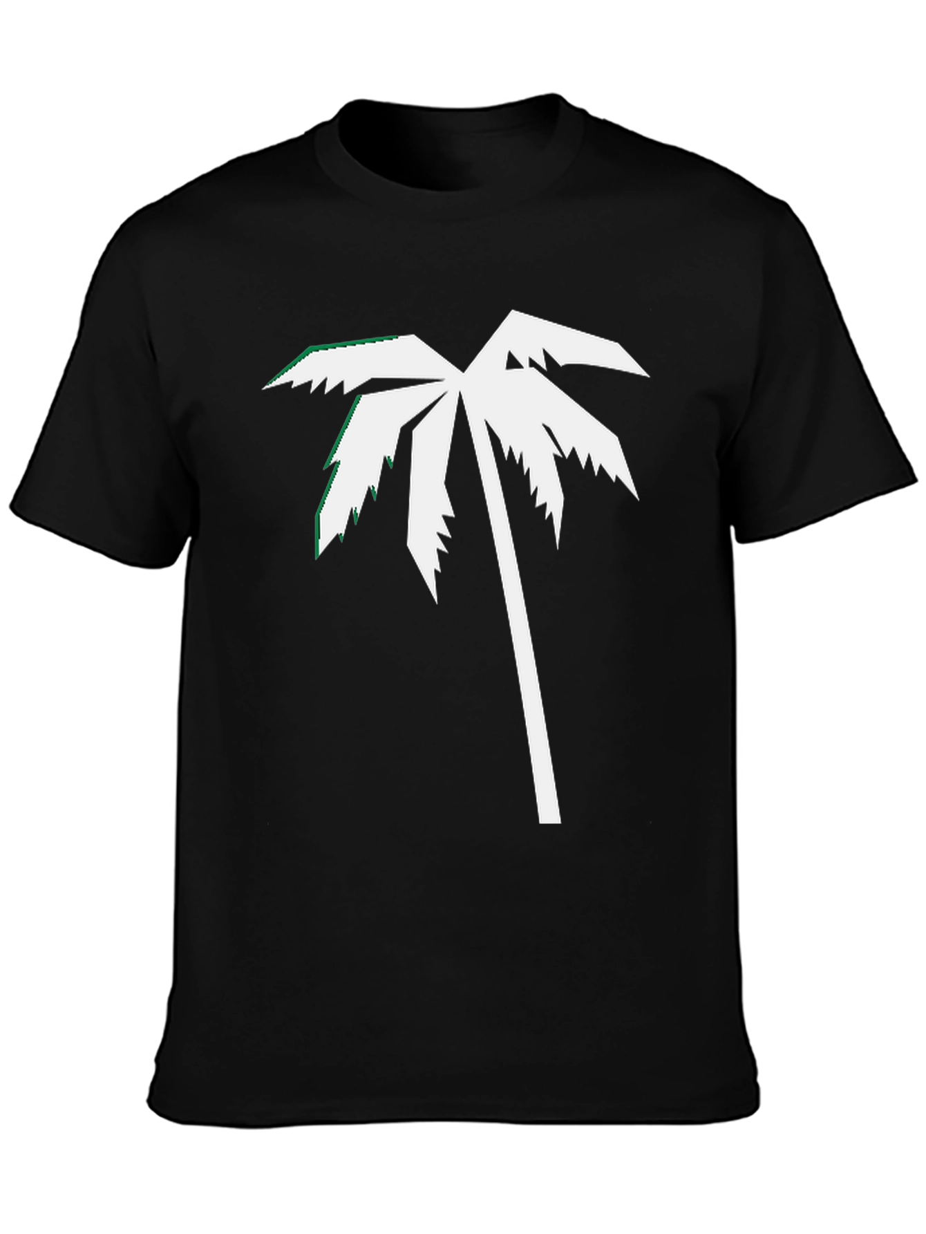 Palm Tree Graphic Tee - Black Cotton Blend