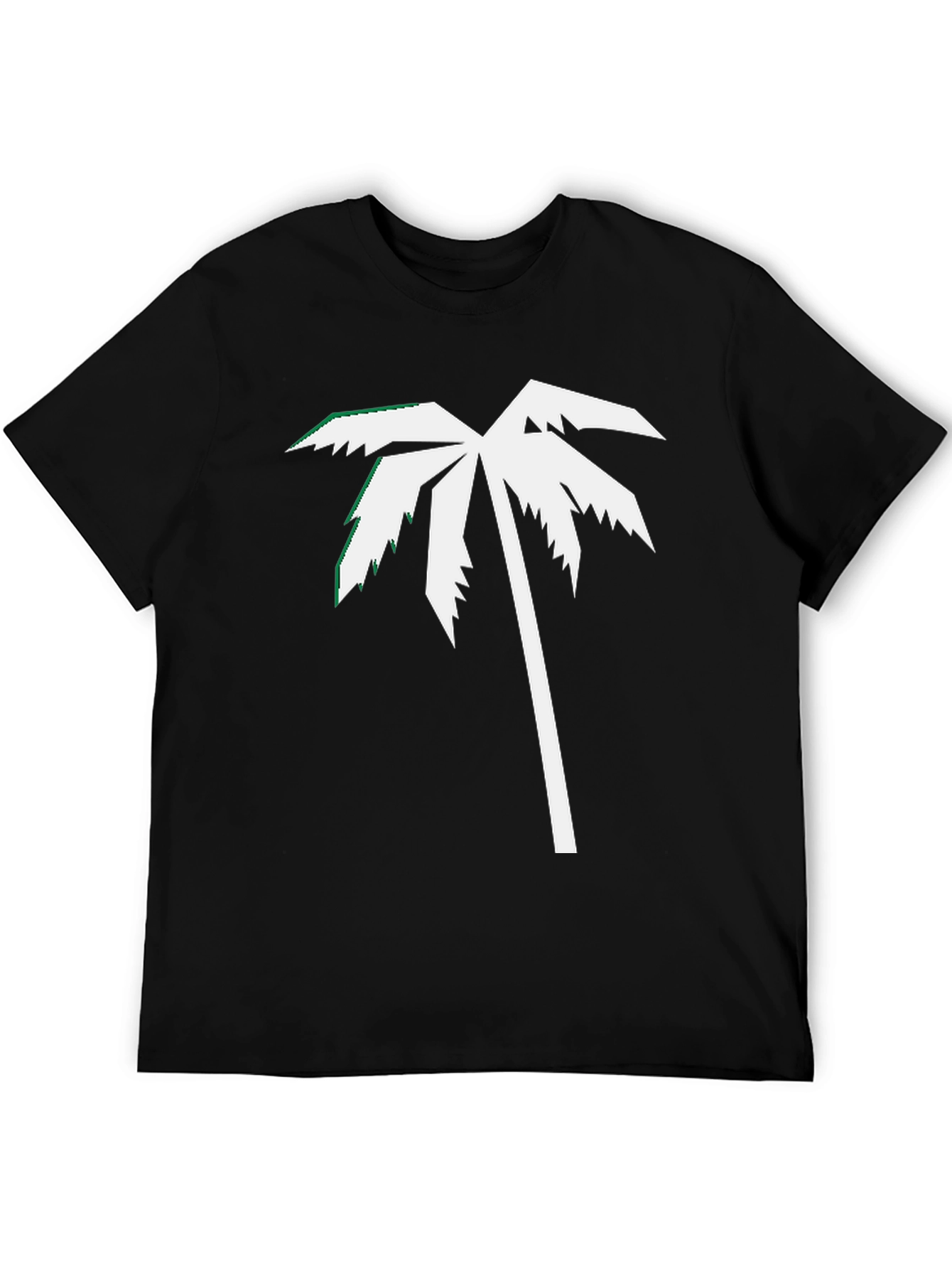 Palm Tree Graphic Tee - Black Cotton Blend