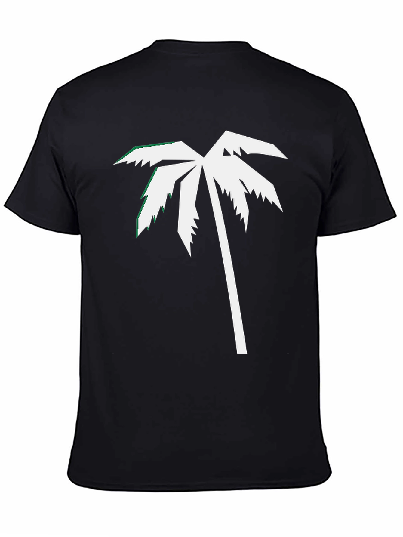Palm Tree Graphic Tee - Black Cotton Blend