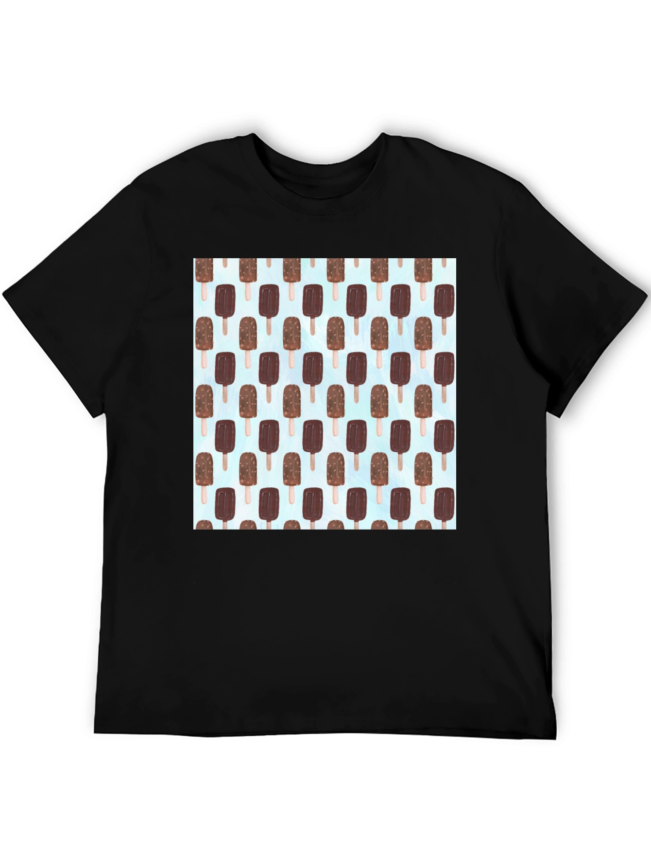 Ice Cream Pattern T-Shirt - Black
