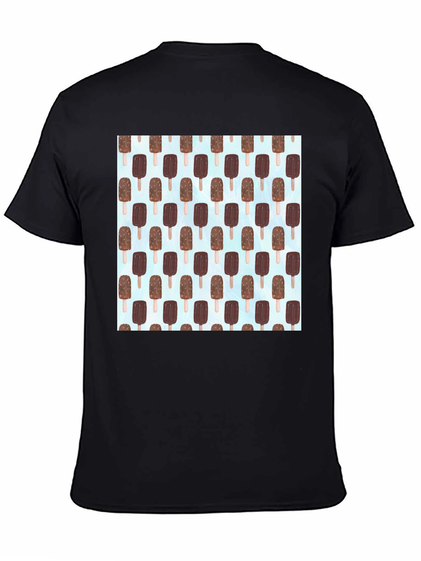 Ice Cream Pattern T-Shirt - Black