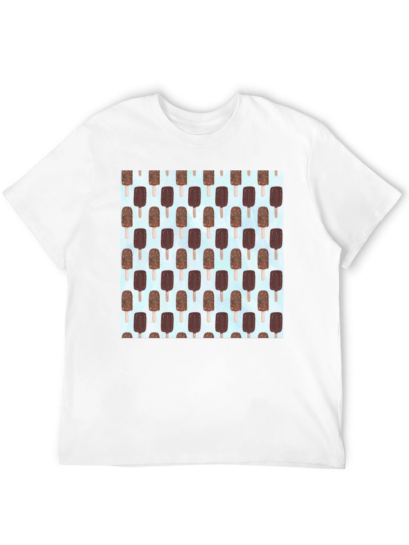 Ice Cream Pattern T-Shirt - Black
