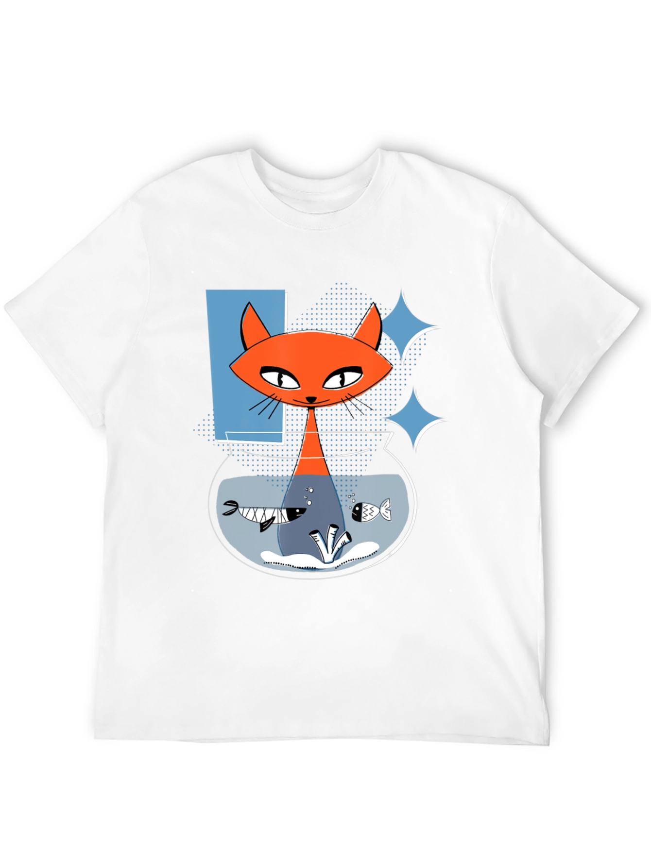 Retro Cat Fish Bowl Graphic Tee