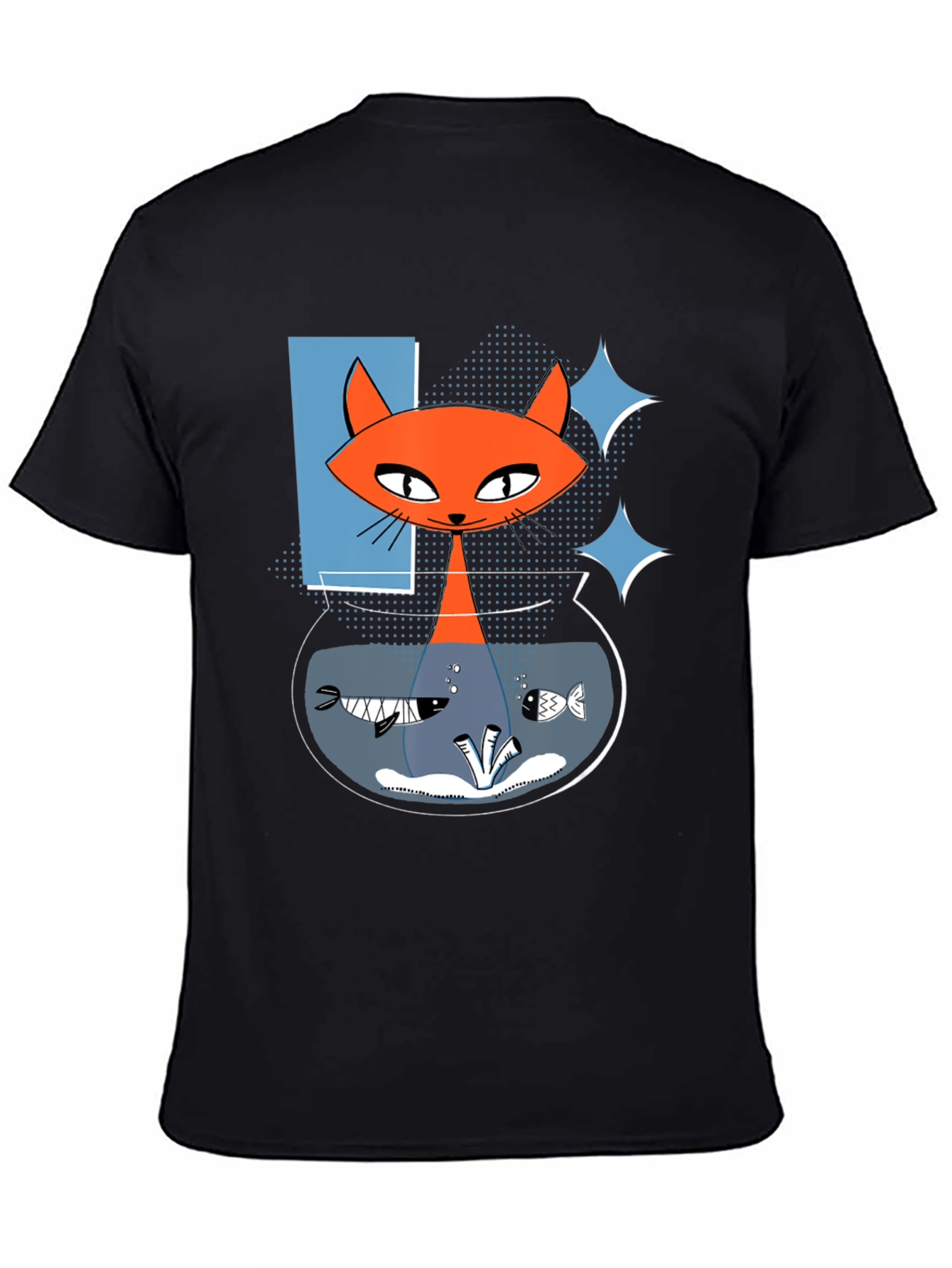 Retro Cat Fish Bowl Graphic Tee