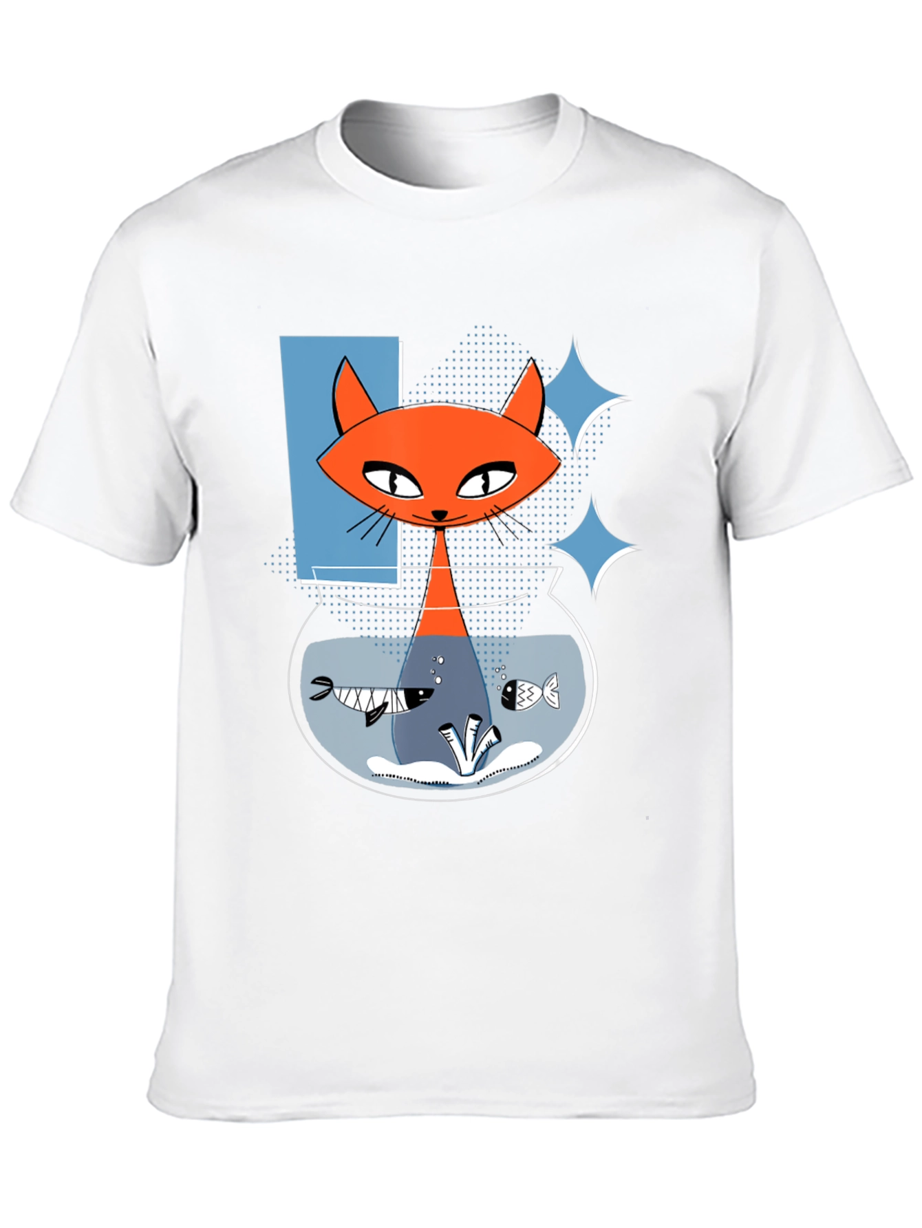 Retro Cat Fish Bowl Graphic Tee
