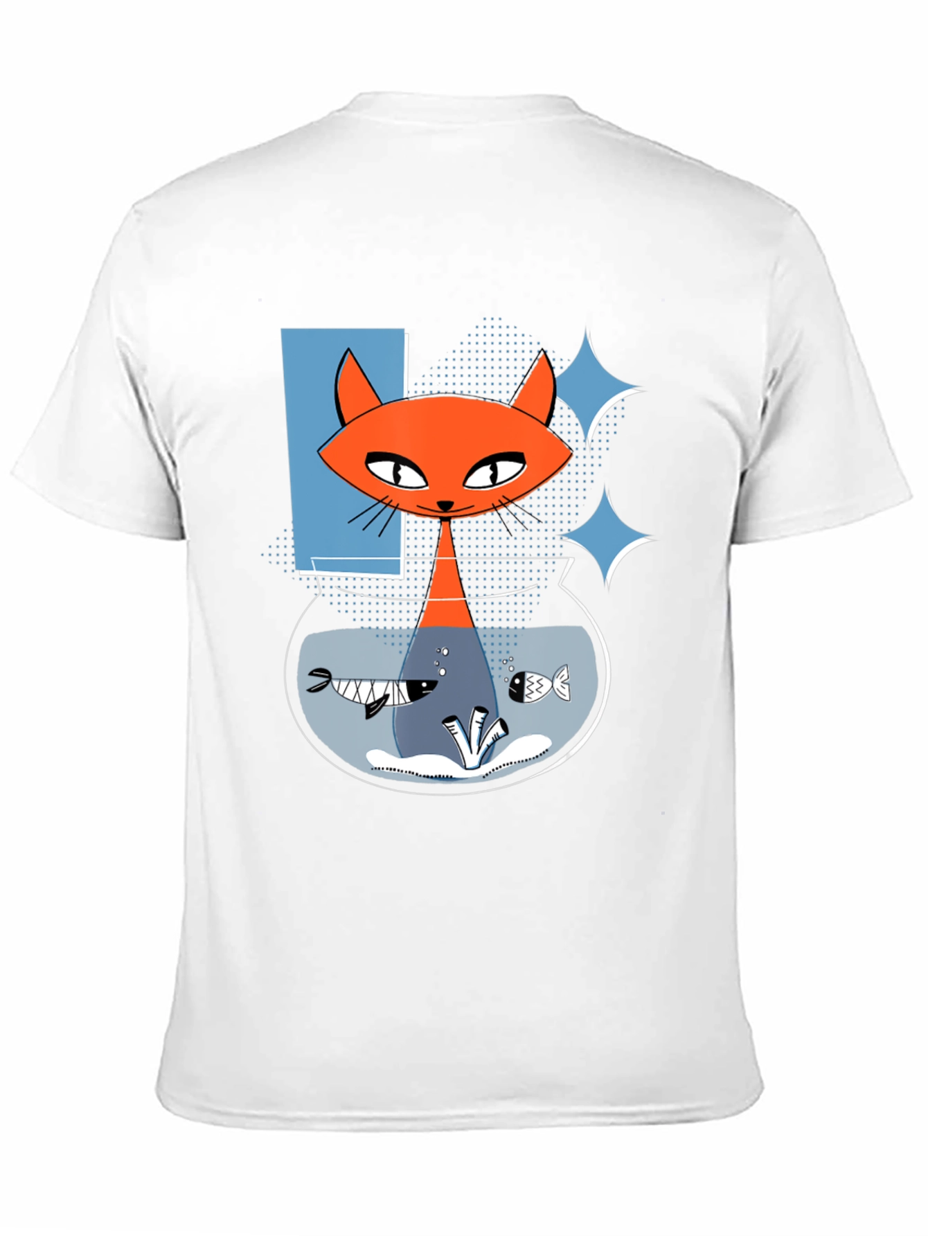 Retro Cat Fish Bowl Graphic Tee