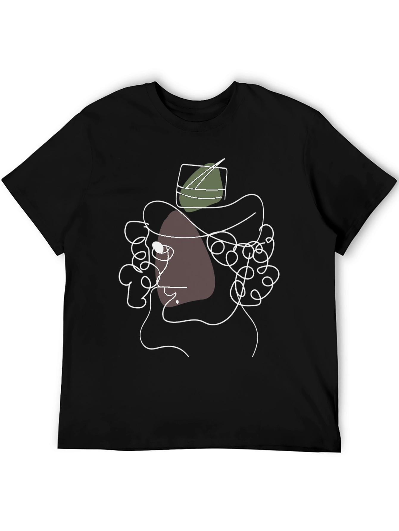 Abstract Hat Man Graphic Tee - Stylish Black T-Shirt