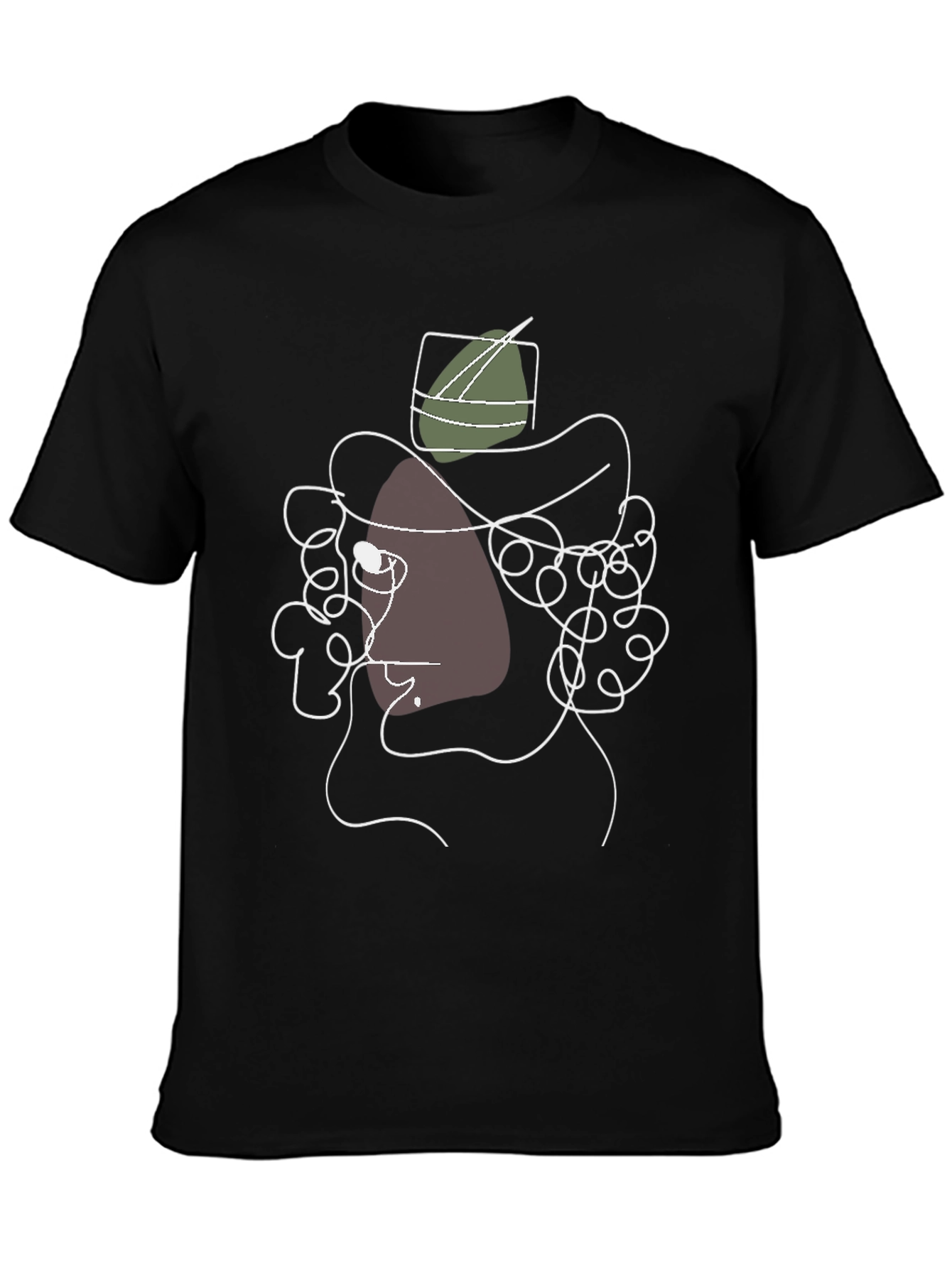 Abstract Hat Man Graphic Tee - Stylish Black T-Shirt