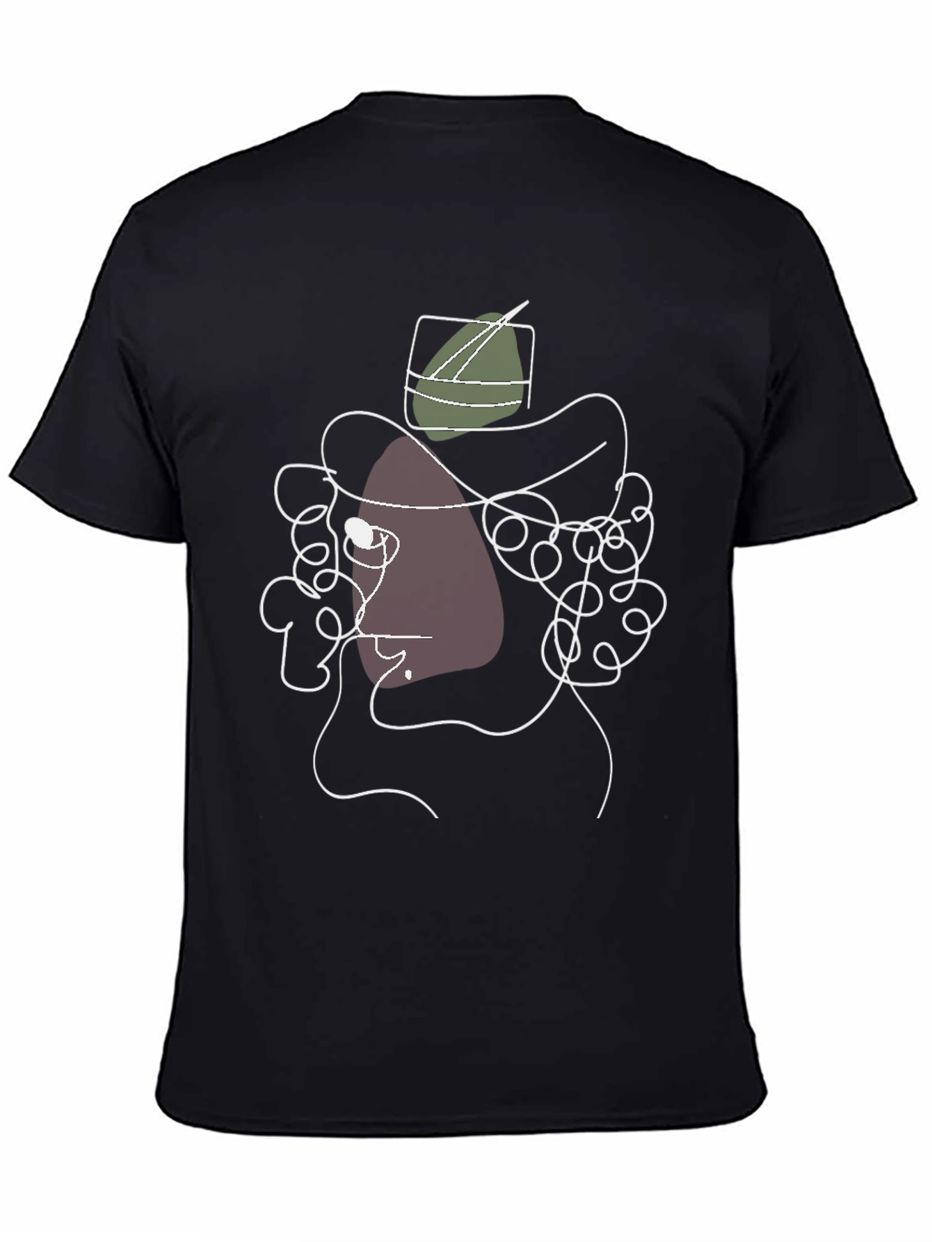Abstract Hat Man Graphic Tee - Stylish Black T-Shirt