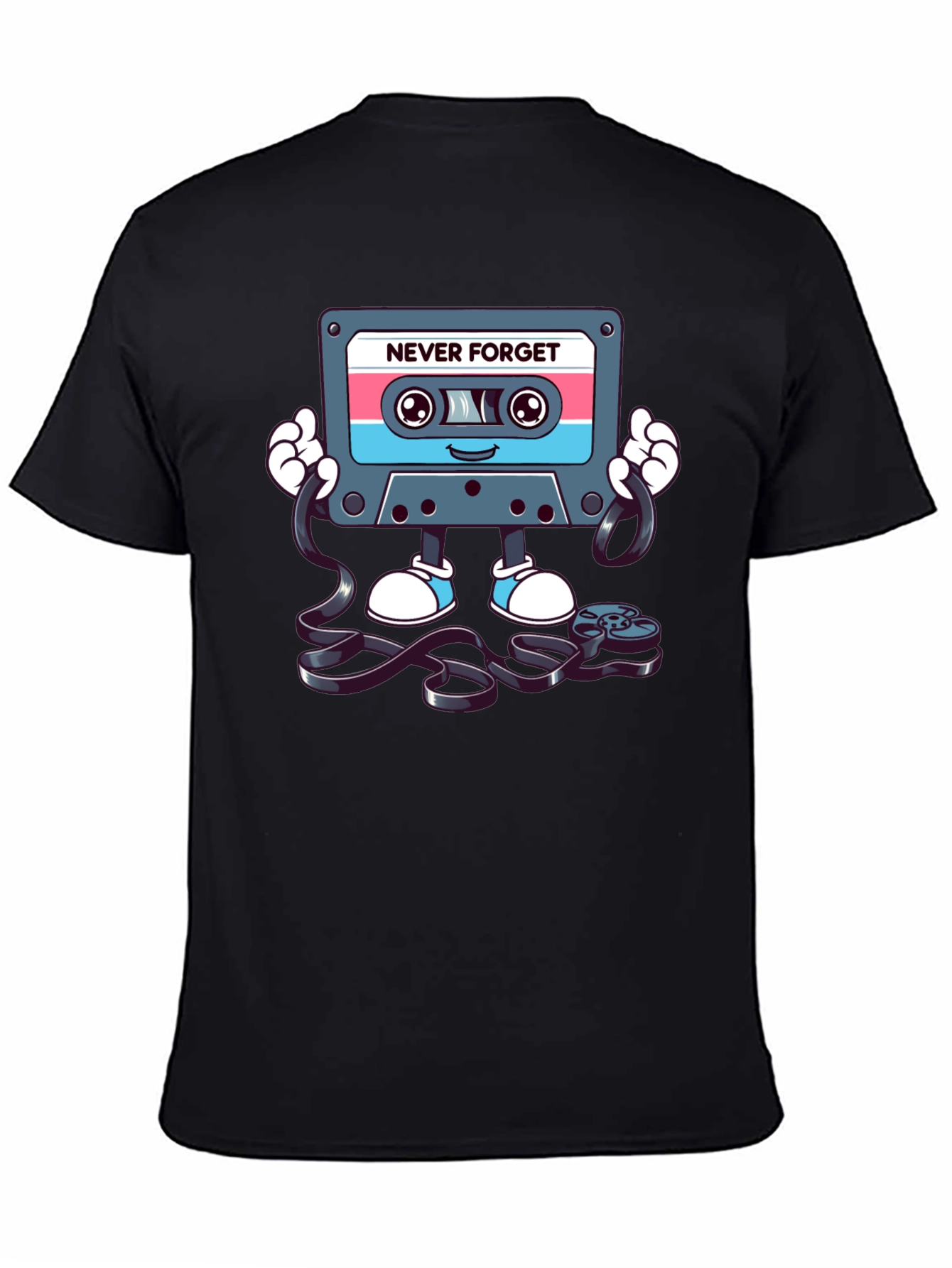 Never Forget Retro Cassette Tape Graphic T-Shirt