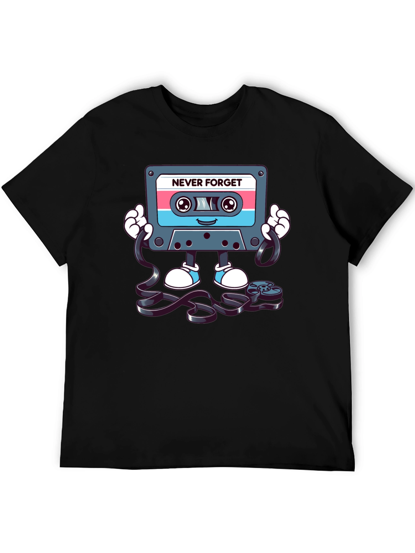Never Forget Retro Cassette Tape Graphic T-Shirt