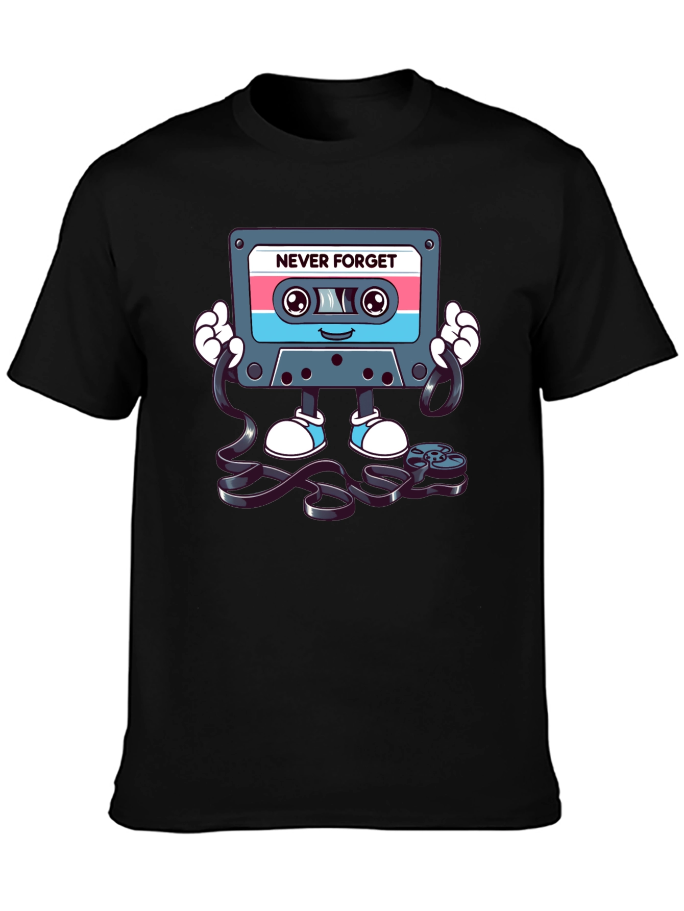 Never Forget Retro Cassette Tape Graphic T-Shirt