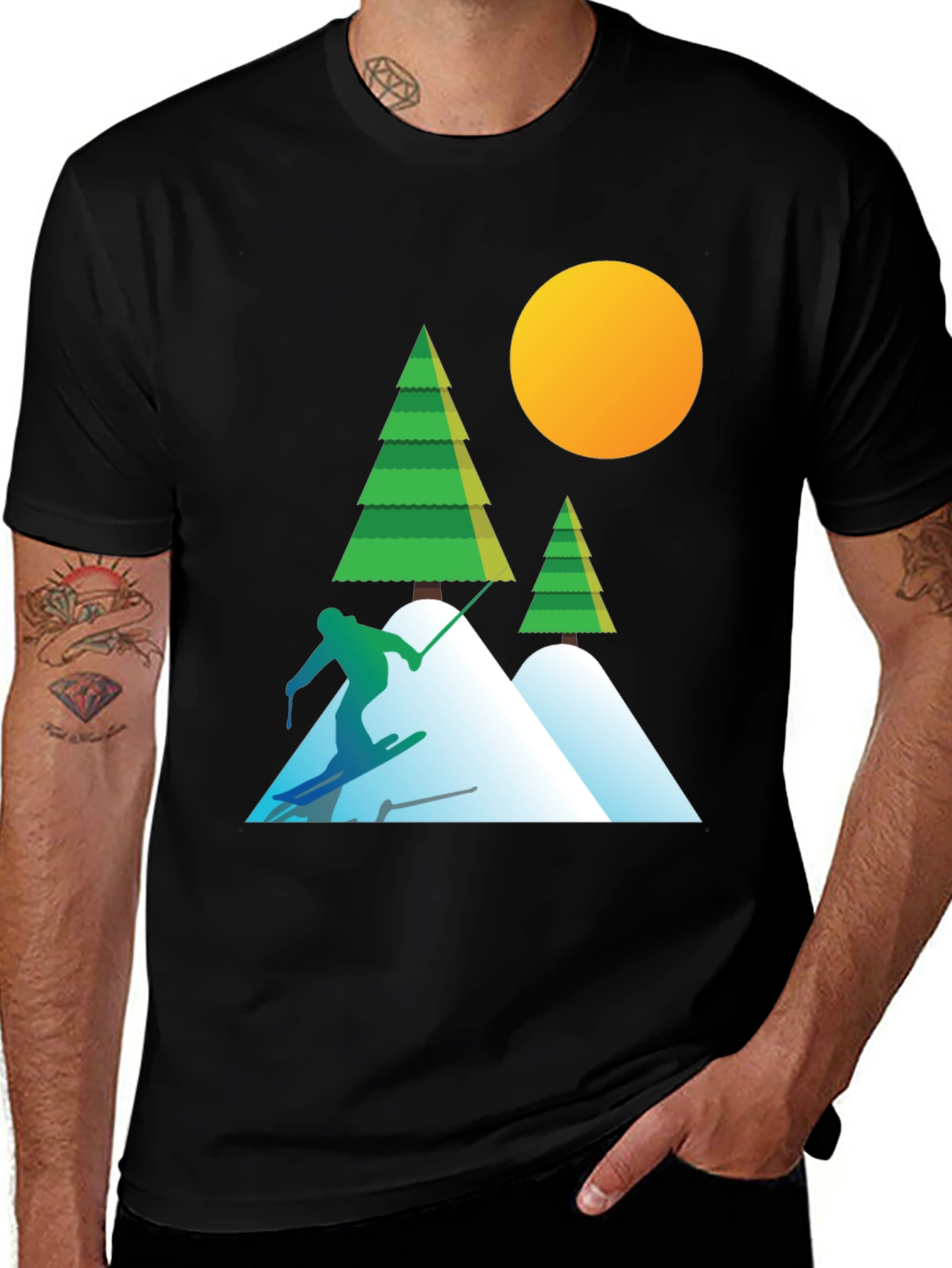 Ski Graphic T-Shirt - Mountain Adventure Tee