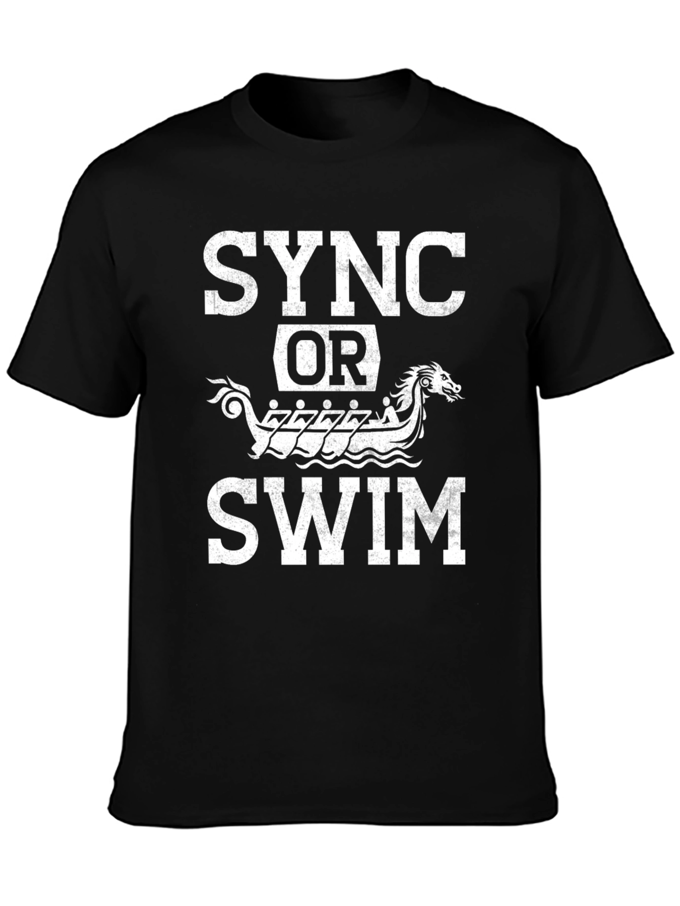 Sync or Swim T-Shirt - Viking Boat Design