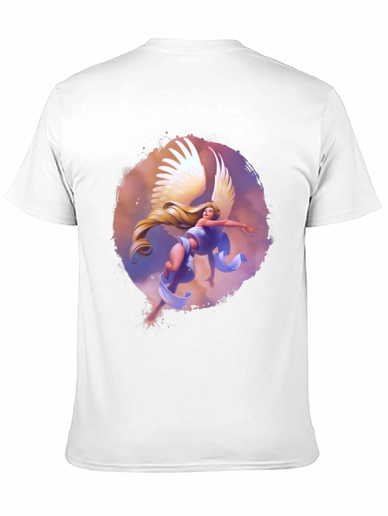 Winged Angel Graphic Print Black Tee