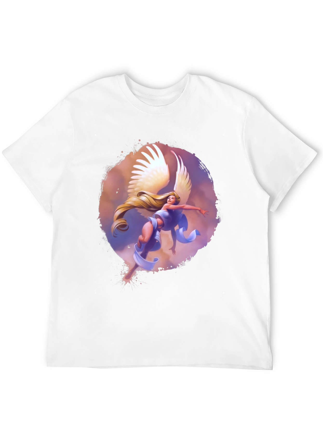 Winged Angel Graphic Print Black Tee