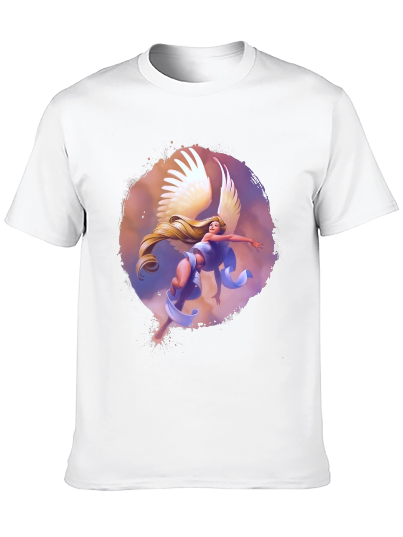 Winged Angel Graphic Print Black Tee
