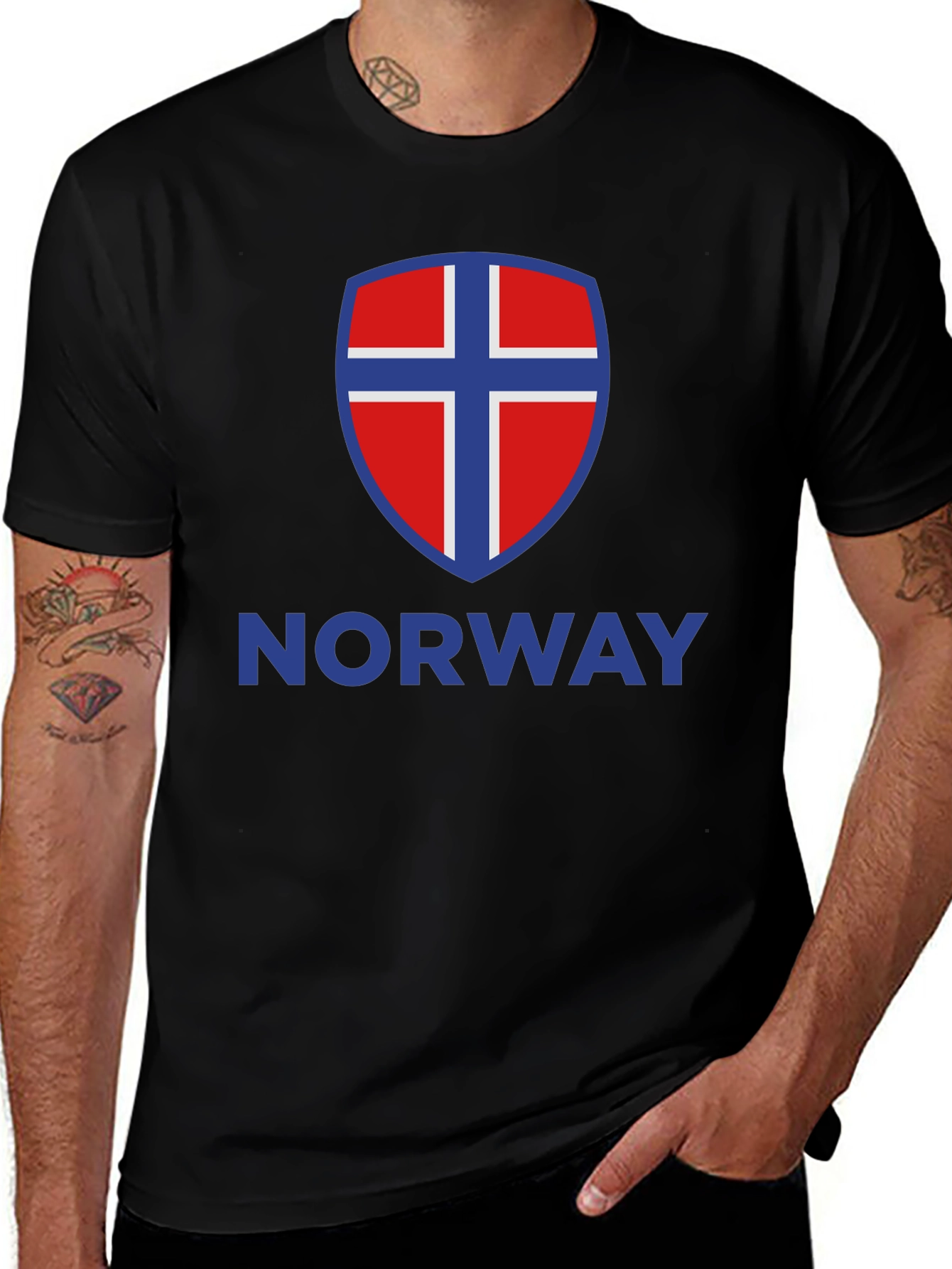 Norway Flag Shield T-Shirt - Patriotic Pride!