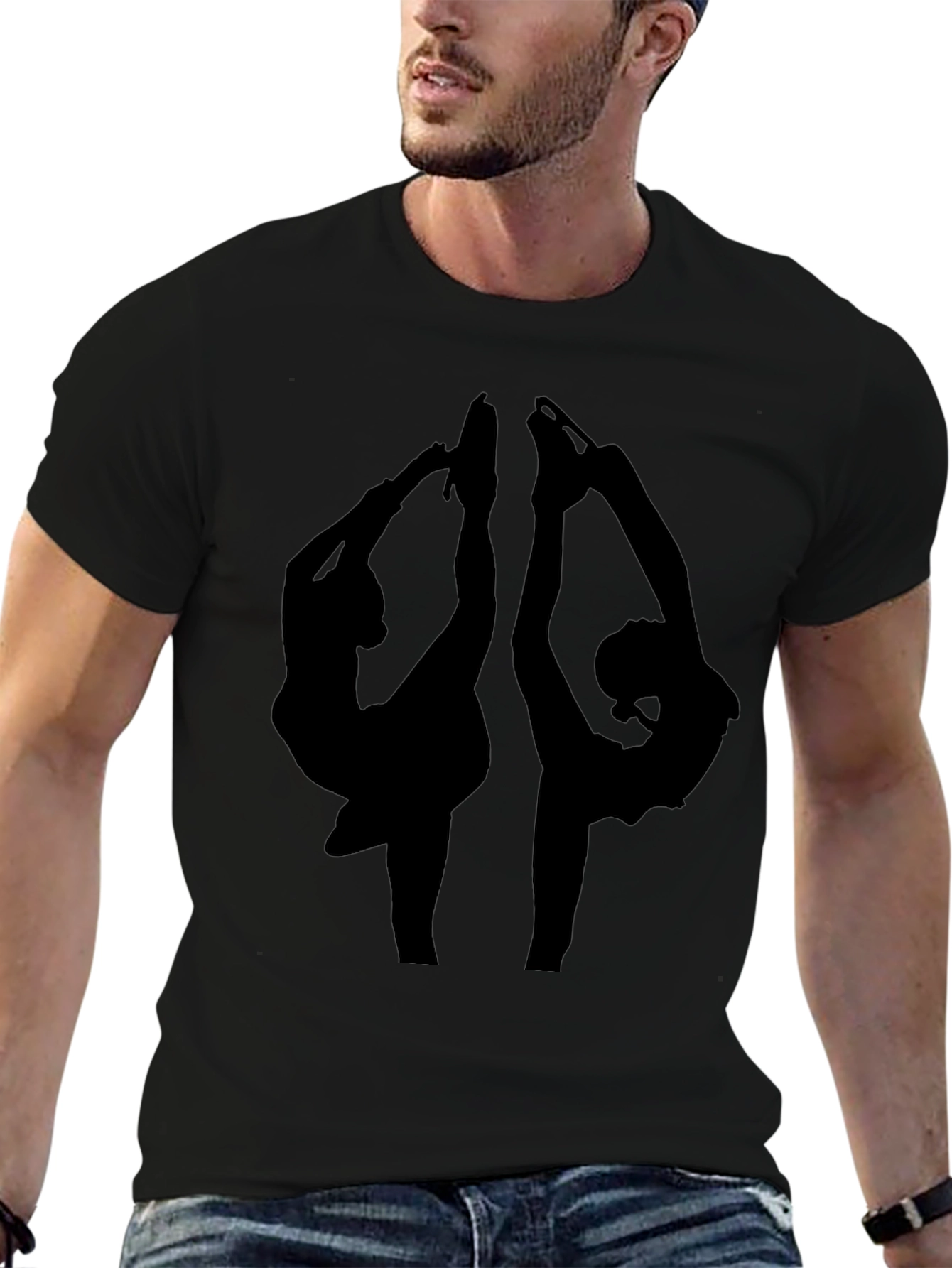 Figure Skater Silhouette Black T-Shirt