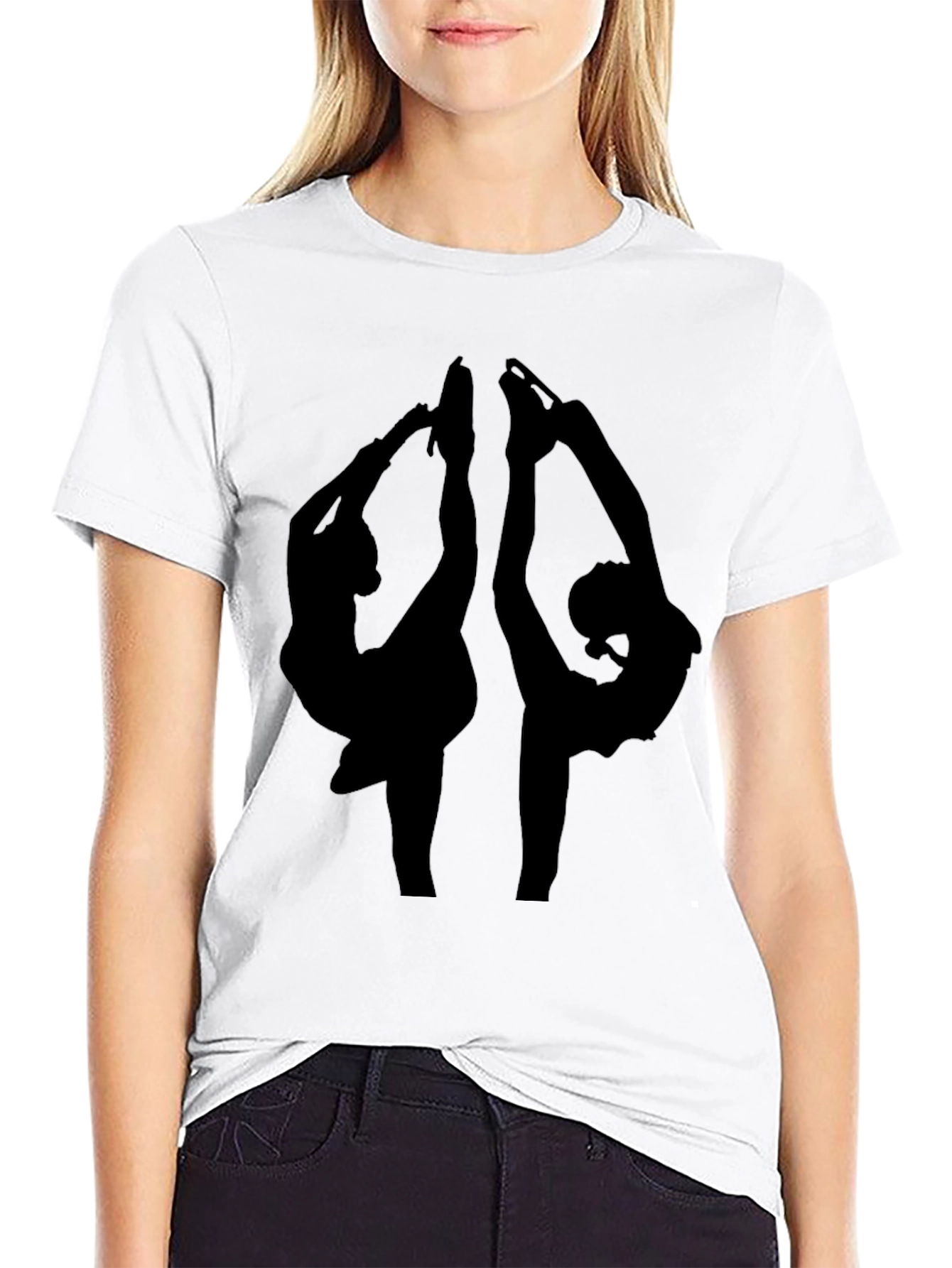 Figure Skater Silhouette Black T-Shirt
