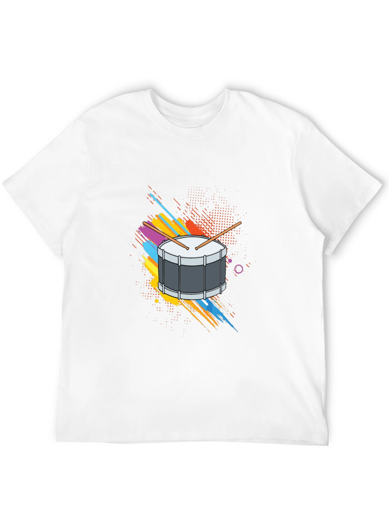Drum Graphic Tee - Black Cotton T-Shirt
