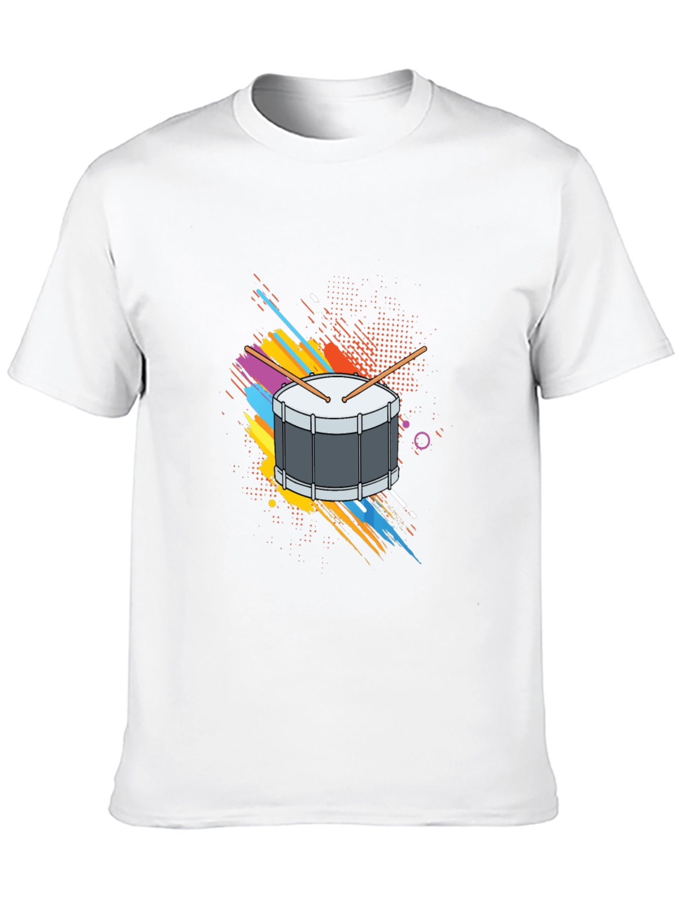 Drum Graphic Tee - Black Cotton T-Shirt